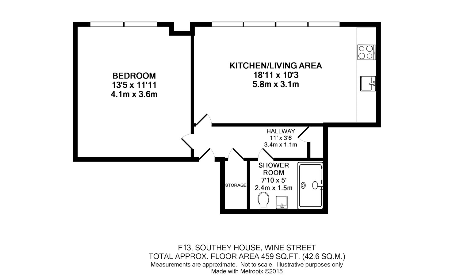 F13, Southey House, Bristol floorplan