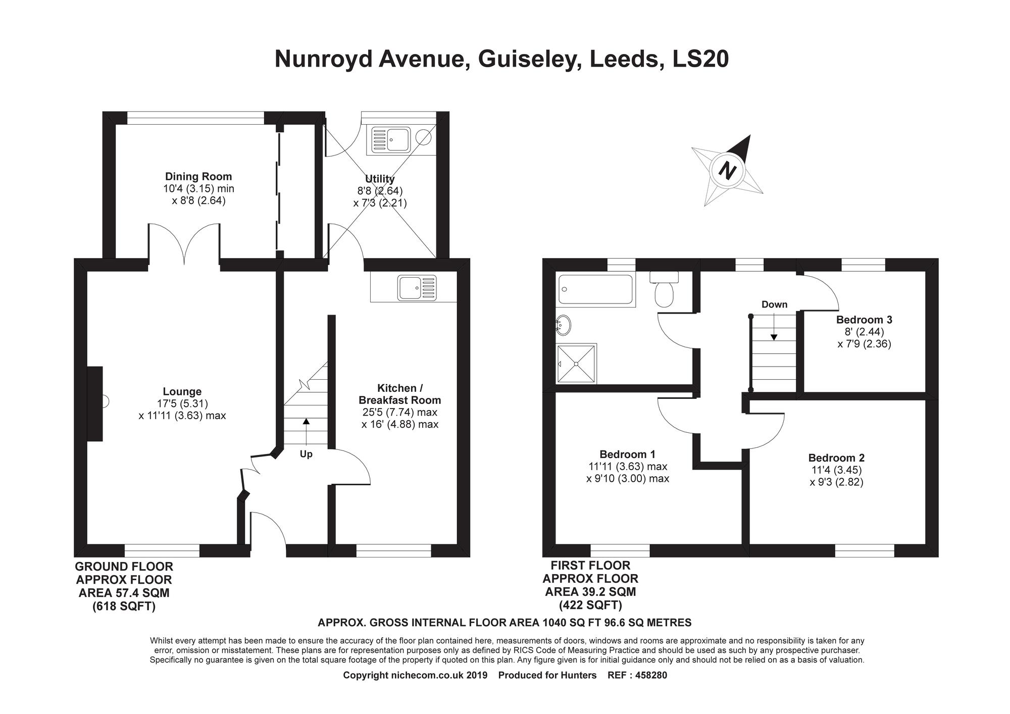 3 Bedrooms Terraced house for sale in Nunroyd Avenue, Guiseley, Leeds LS20