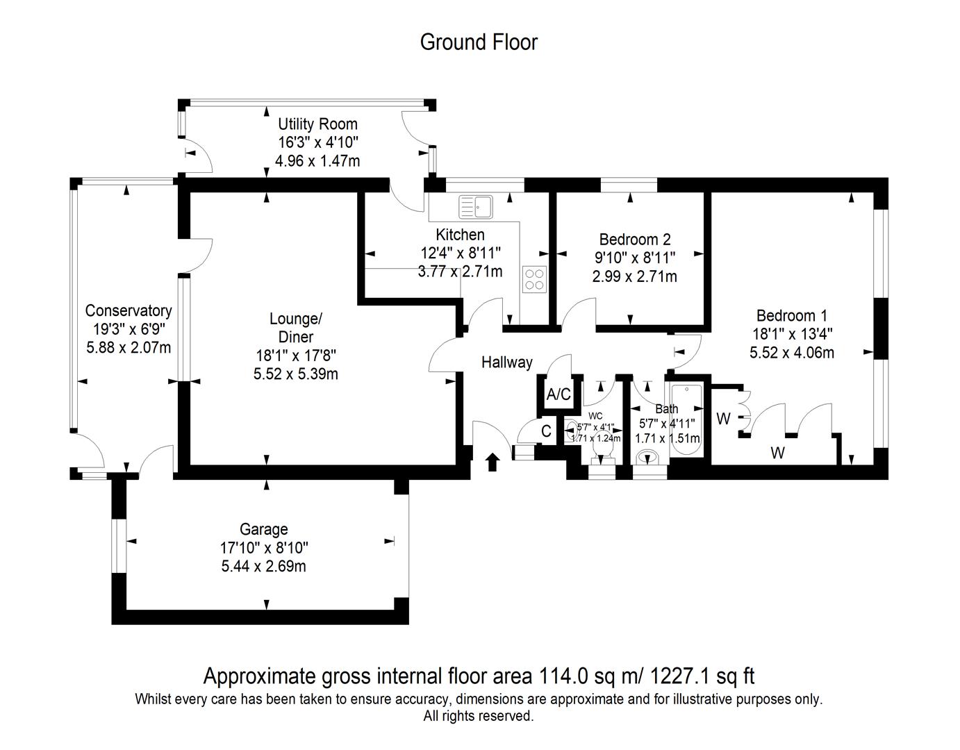 Cheviot Road, Worthing BN13, 2 bedroom detached bungalow for sale