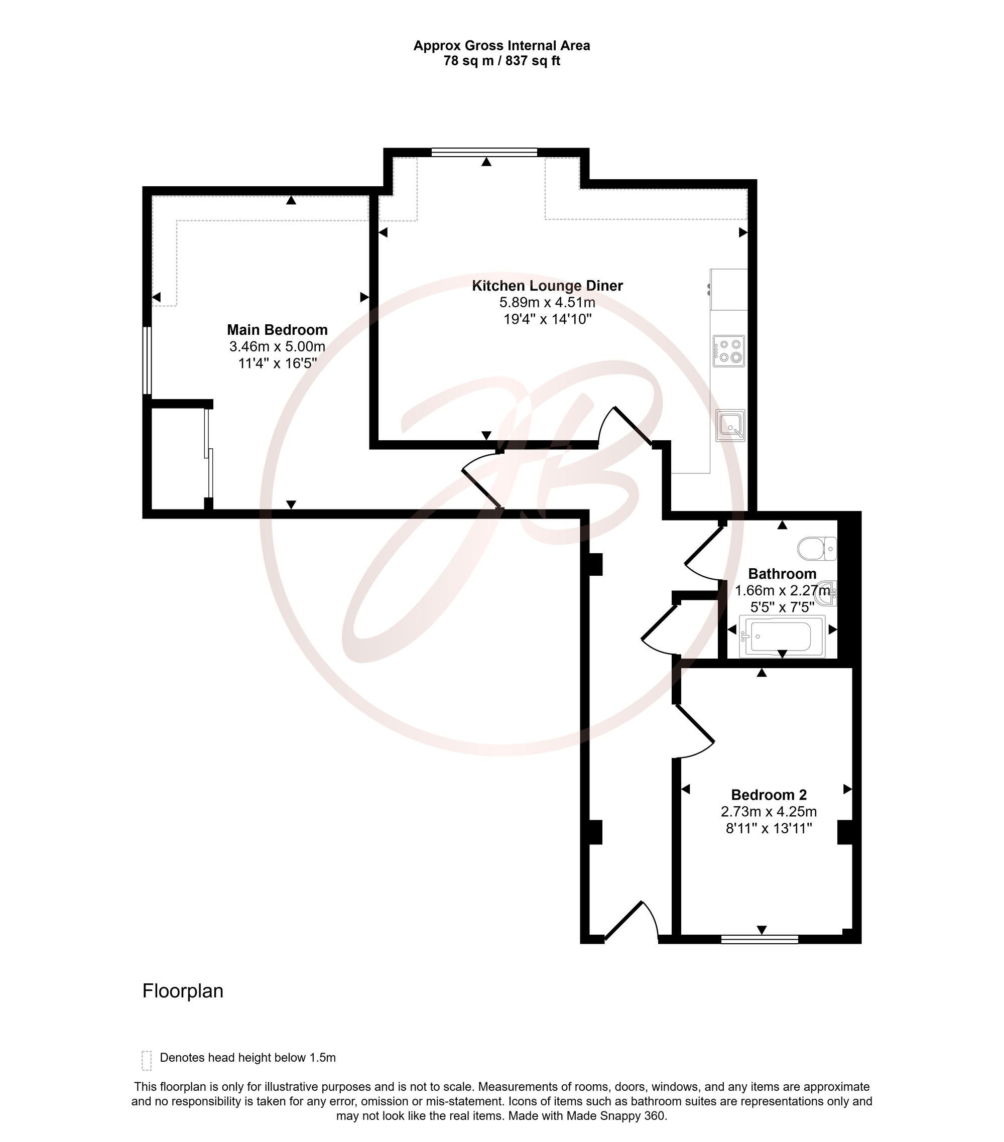 Flat 14, Eton Court 40A The Broadway, Sutton floorplan