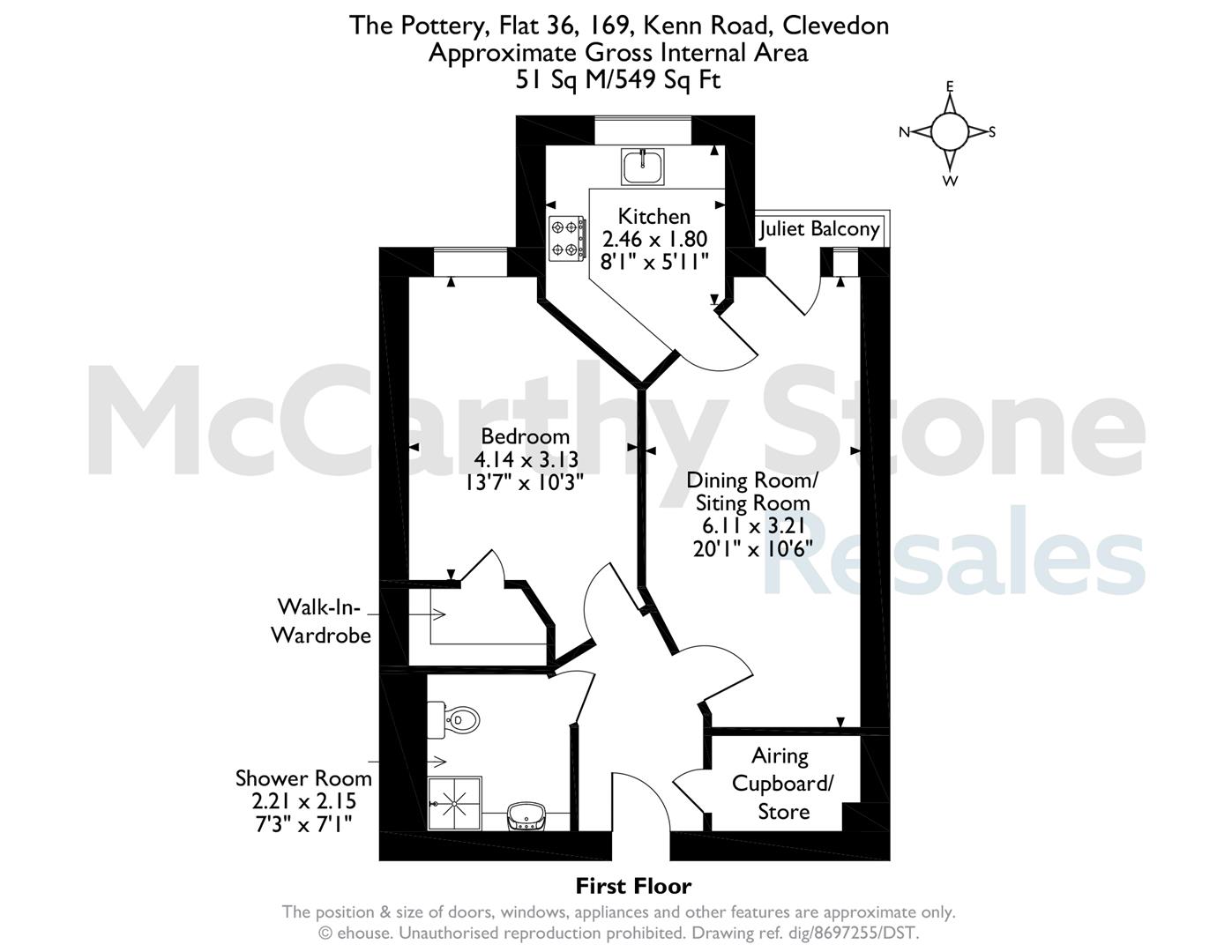 36 The Pottery, 169 Kenn Road, Clevedon floorplan