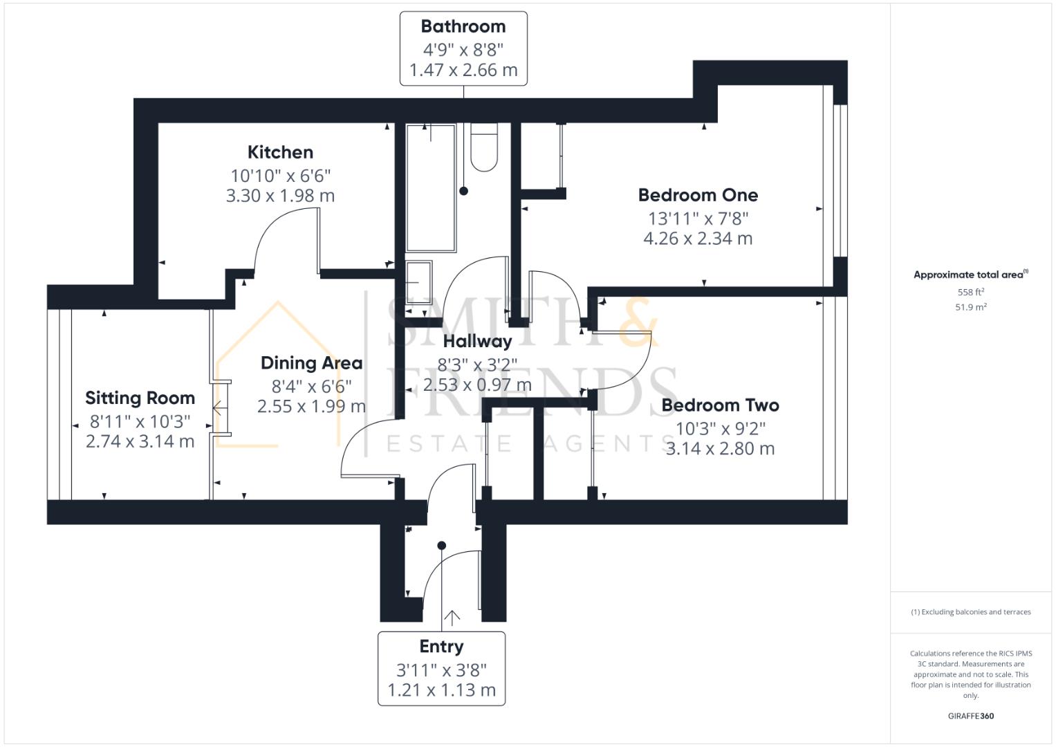 12e, The Cliff, Hartlepool floorplan