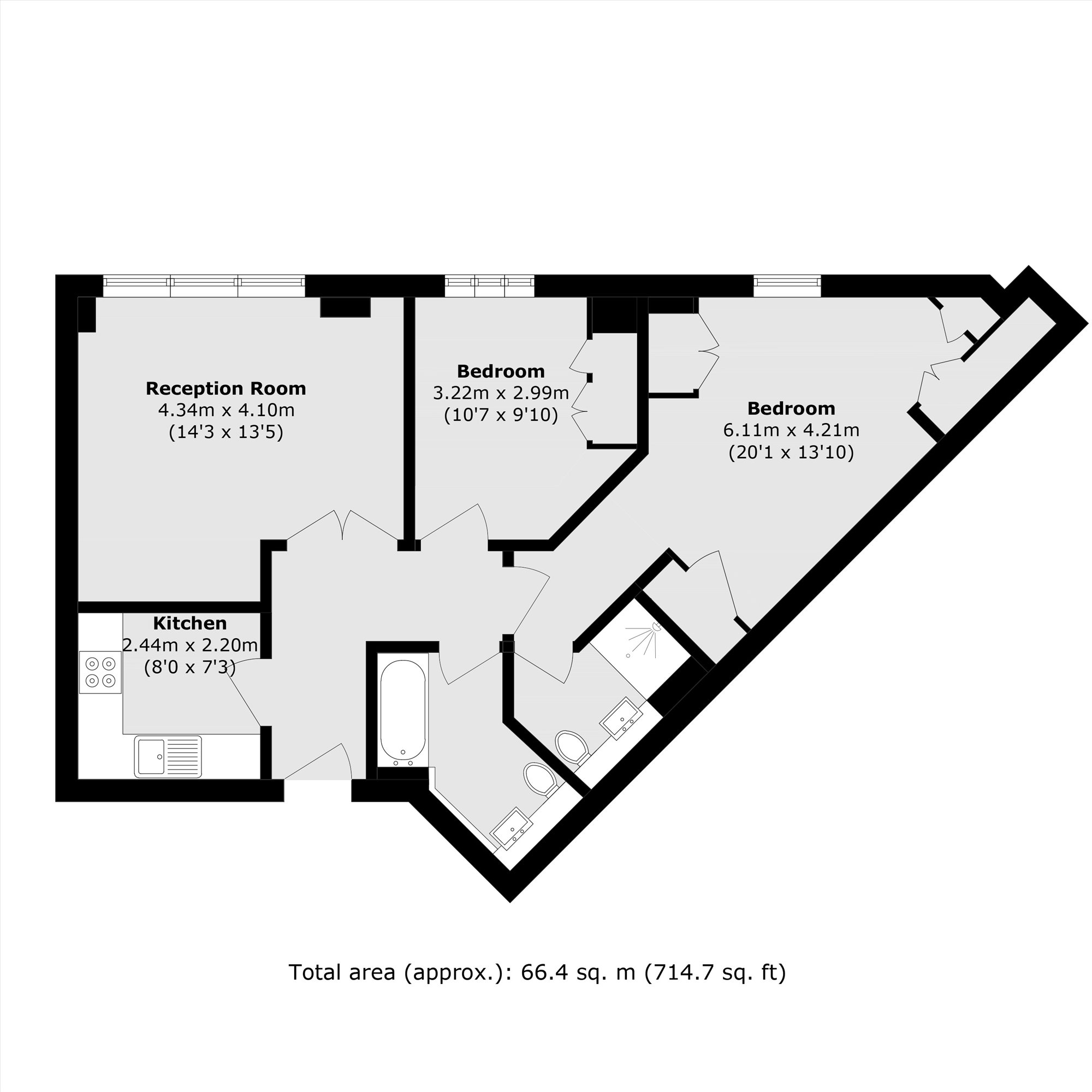Flat 91, South Block, London floorplan