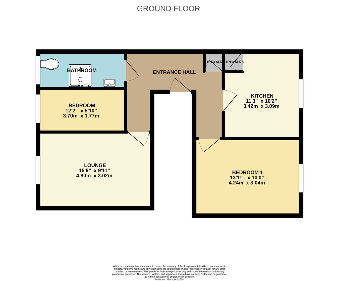 9 Berkeley Mansions, Knole Road, Bexhill-on-Sea floorplan