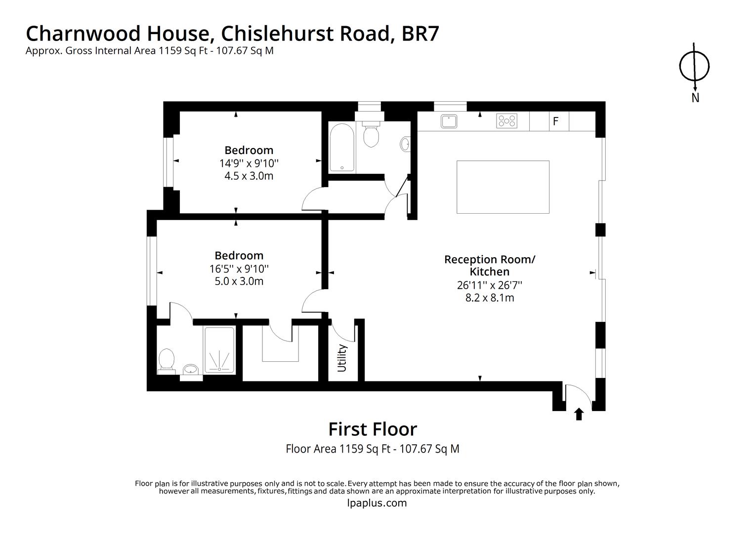 Flat 6 Charnwood House, 76 Chislehurst Road, Chislehurst floorplan