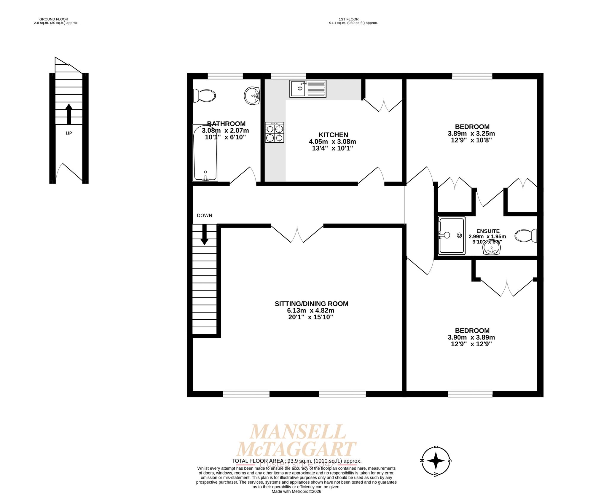 Flat 3, Castle House The Square Lewes Road, Forest Row floorplan