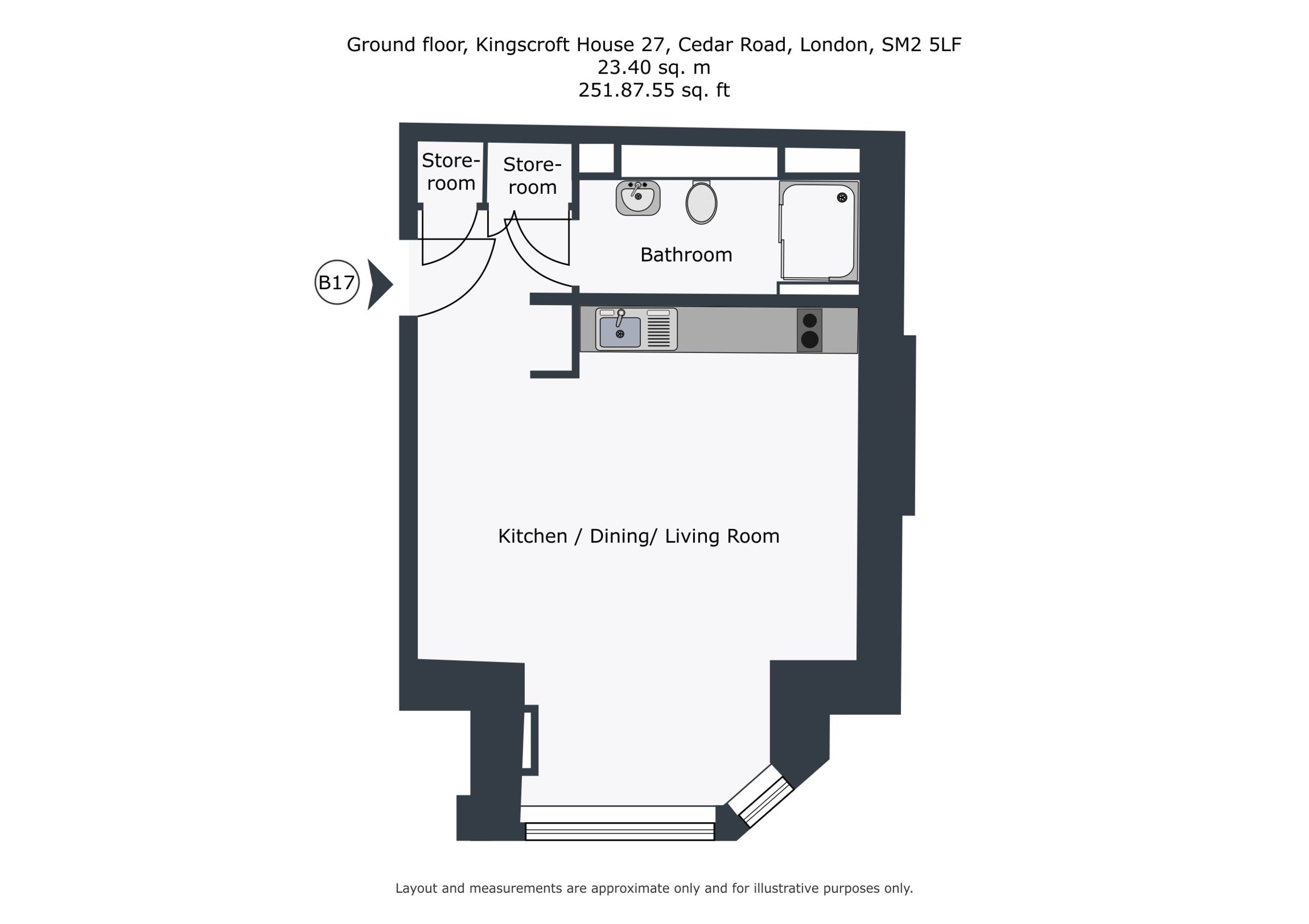 Flat 17 27 Cedar Road, London floorplan