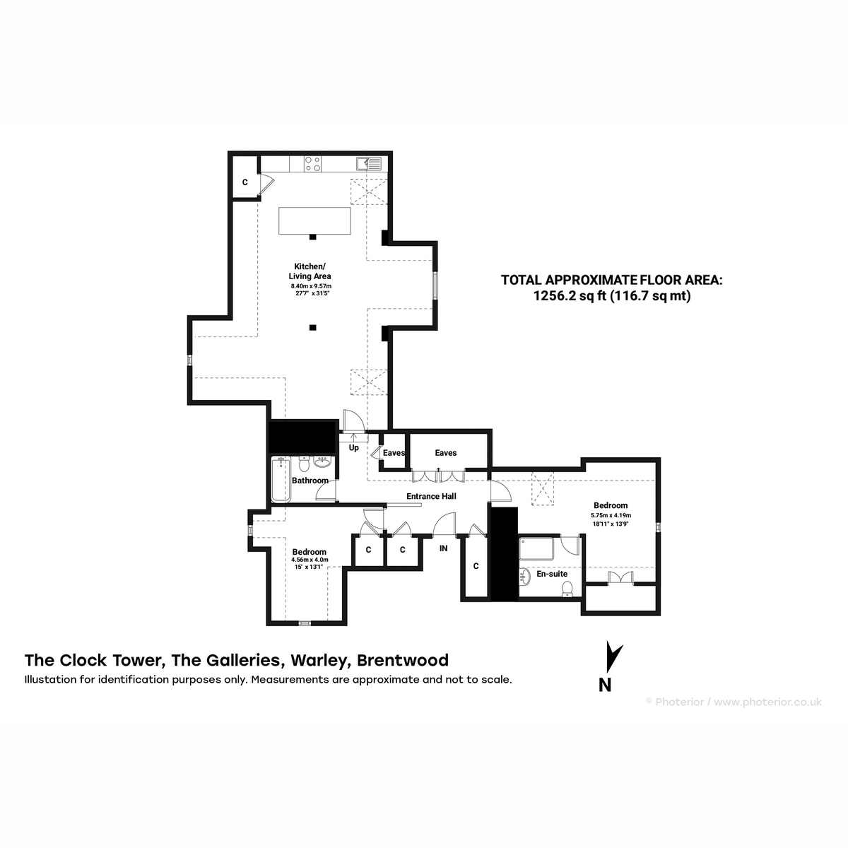 Flat Flat 23a, The Clock Tower, The Galleries, Brentwood floorplan