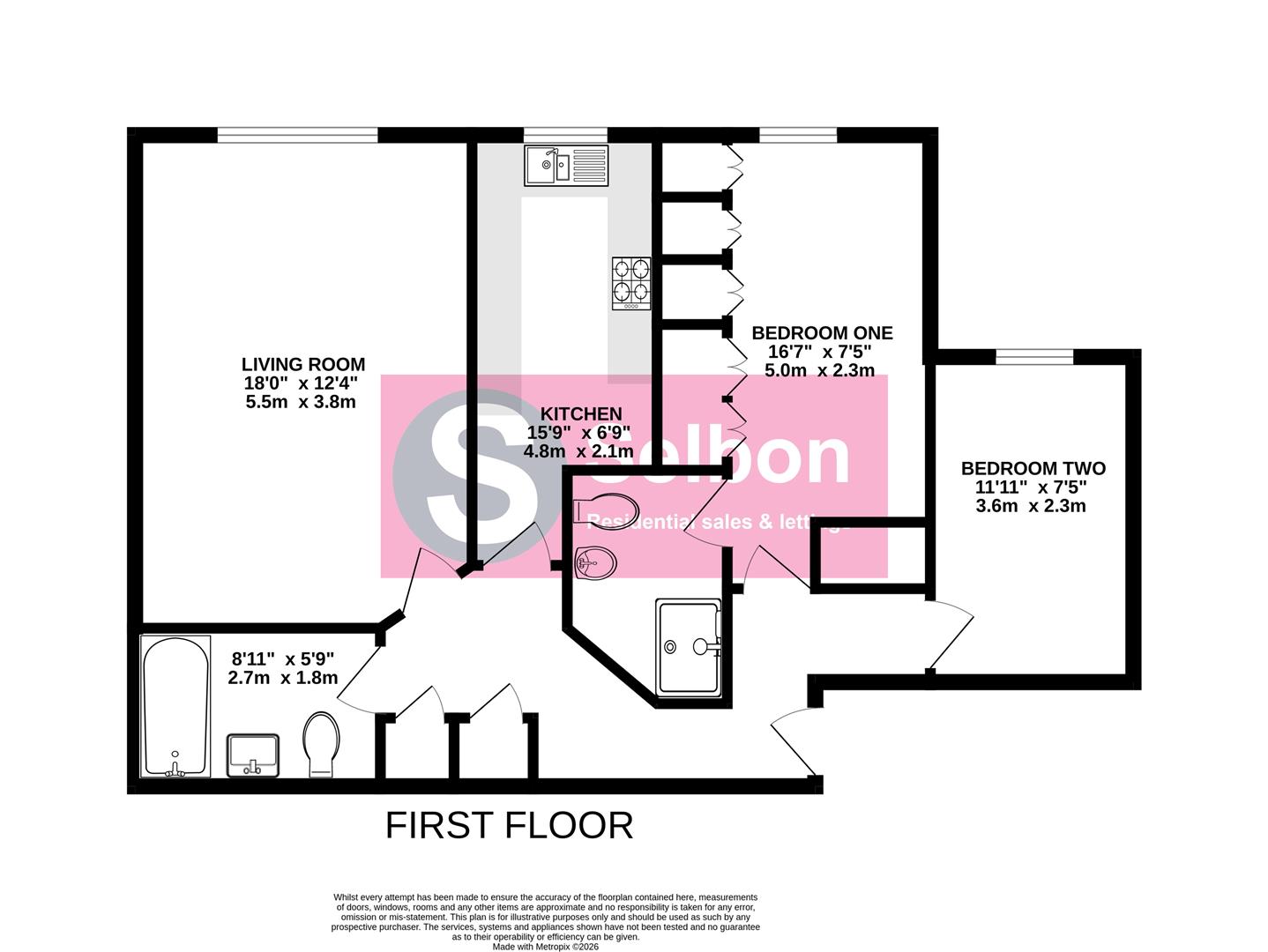 Flat 26, The Byfrons, Boundary Road, Farnborough floorplan