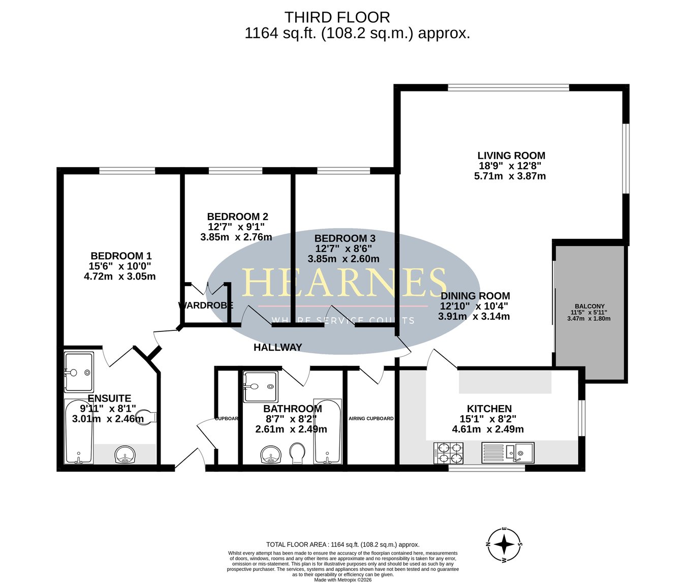 Flat 13 Canford Heights, Western Road, Poole floorplan