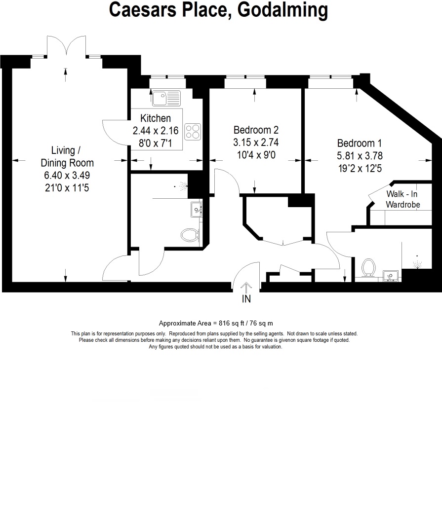 Flat 20, Caesars Place,, Ockford Road, Surrey floorplan