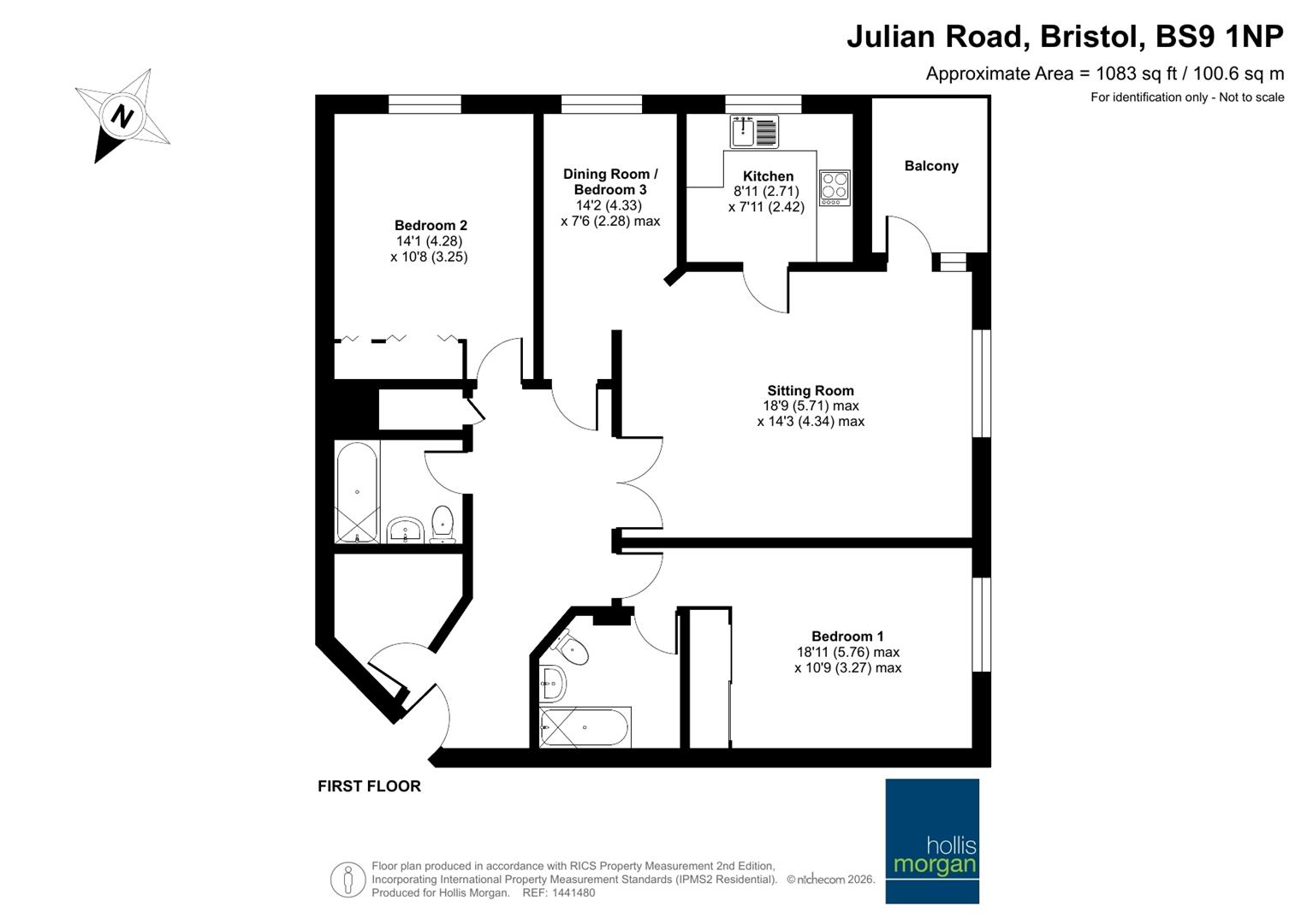 Flat 10 Marklands, 37, Julian Road, Bristol floorplan