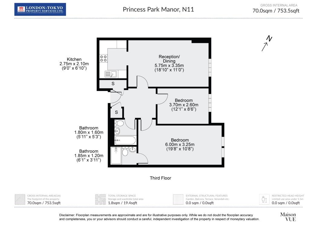 Princess Park Manor, London floorplan