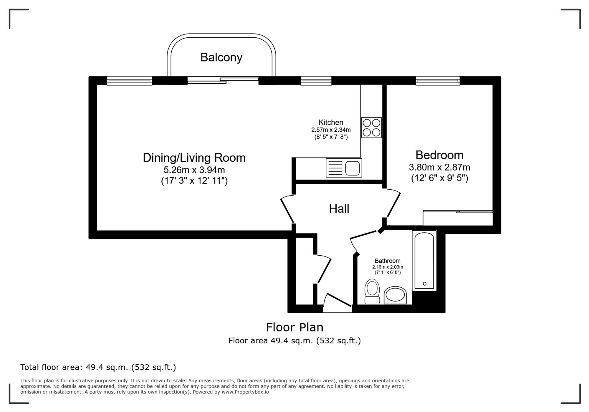 Flat 22, Coburn House Trafalgar Gardens, Crawley floorplan