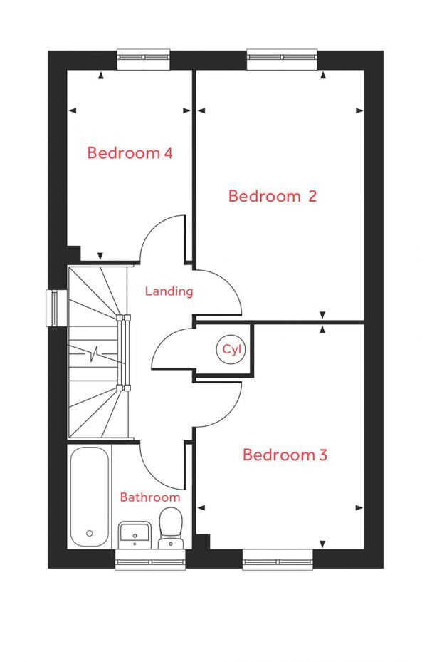 "The Aslin" at Dunlin Drive, Scunthorpe DN16, 4 bedroom town house for