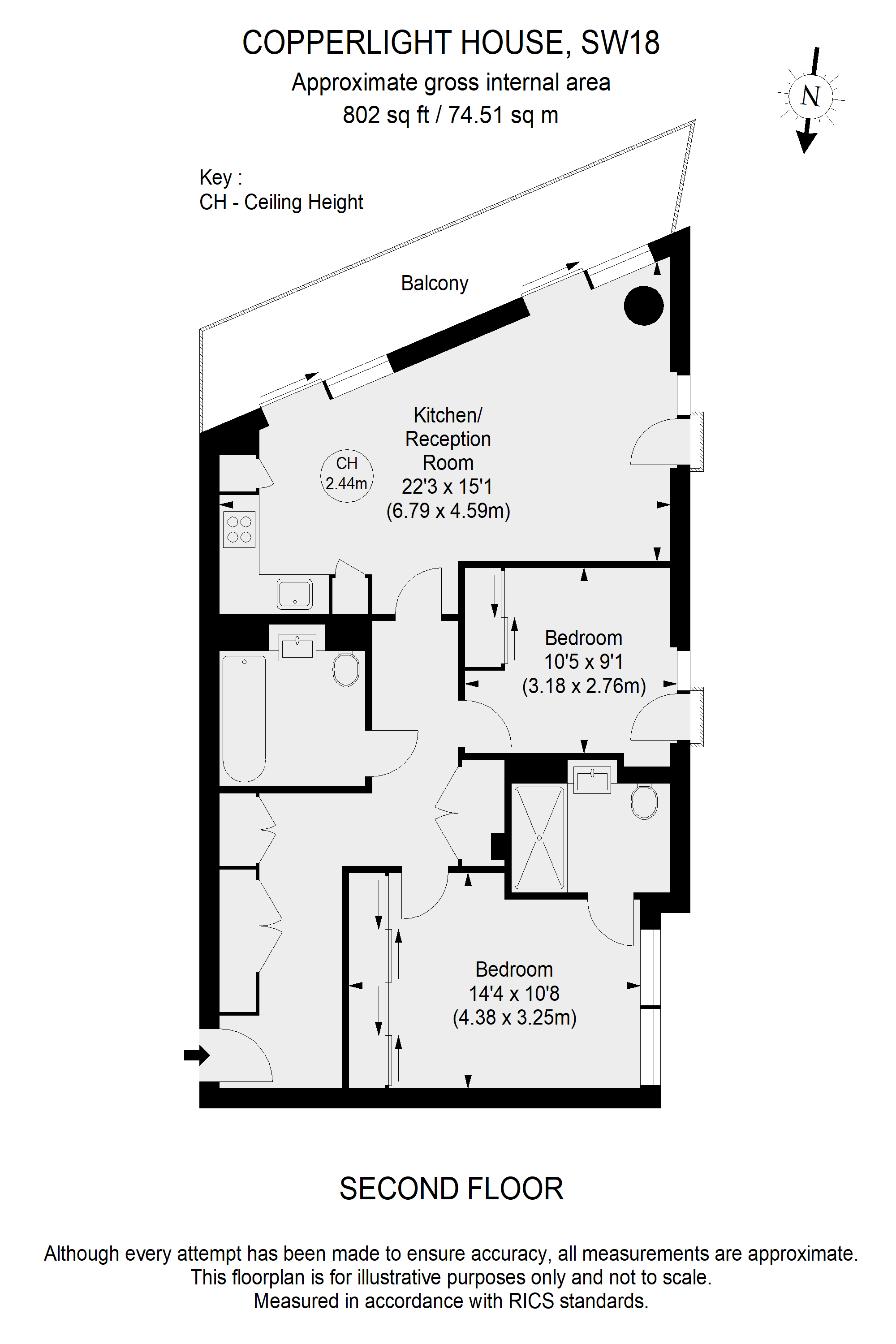 10 Copperlight Apartments 16, Buckhold Road, London floorplan