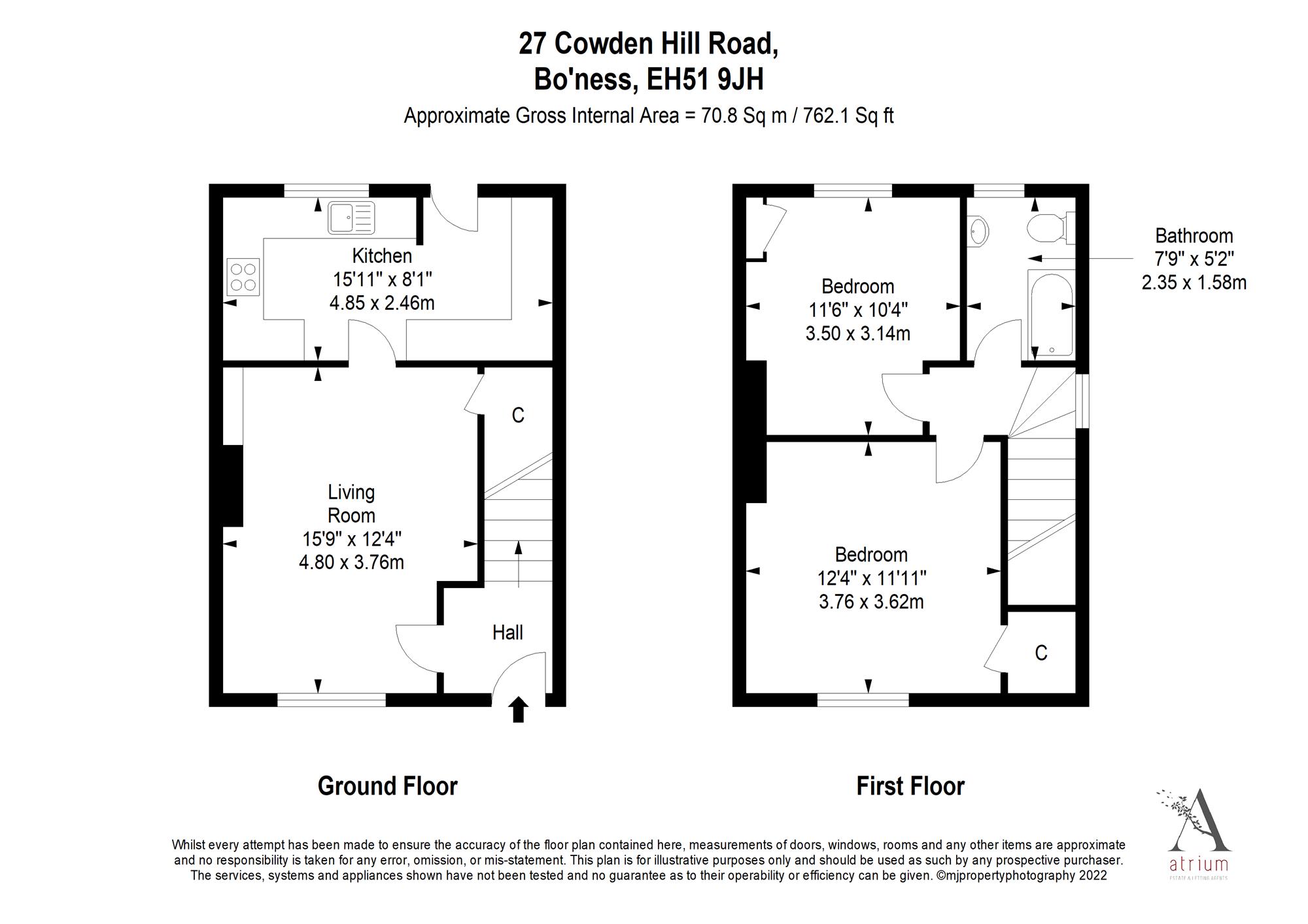 27 Cowdenhill Road, Bo'ness EH51, 2 bedroom semidetached house for