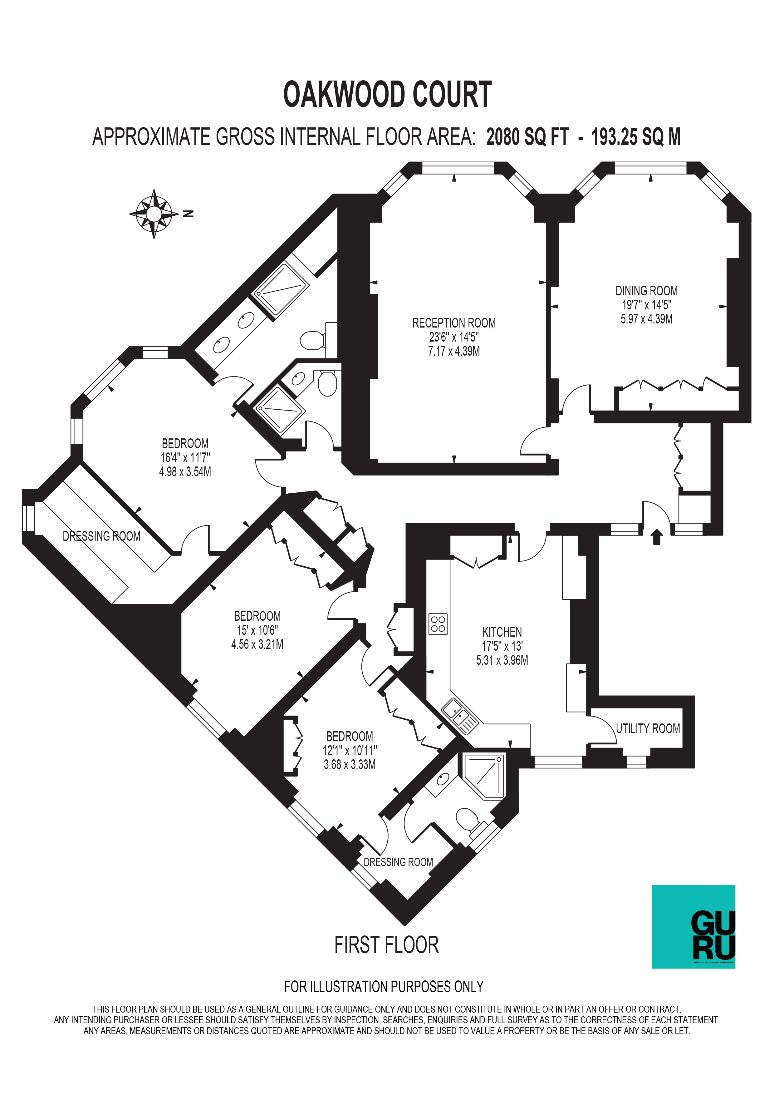 182,, Oakwood Court, London floorplan
