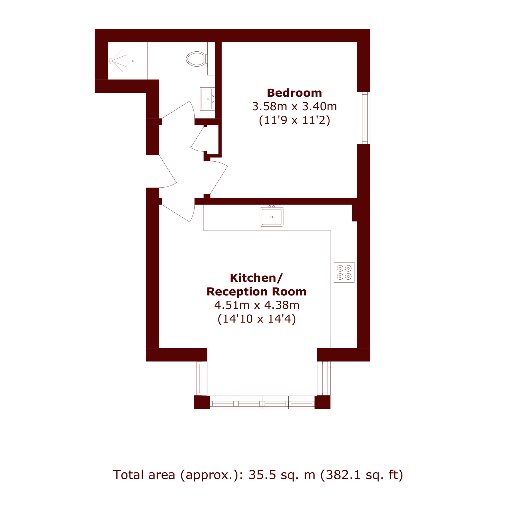 Flat 1, 73, Woodbourne Avenue, London floorplan