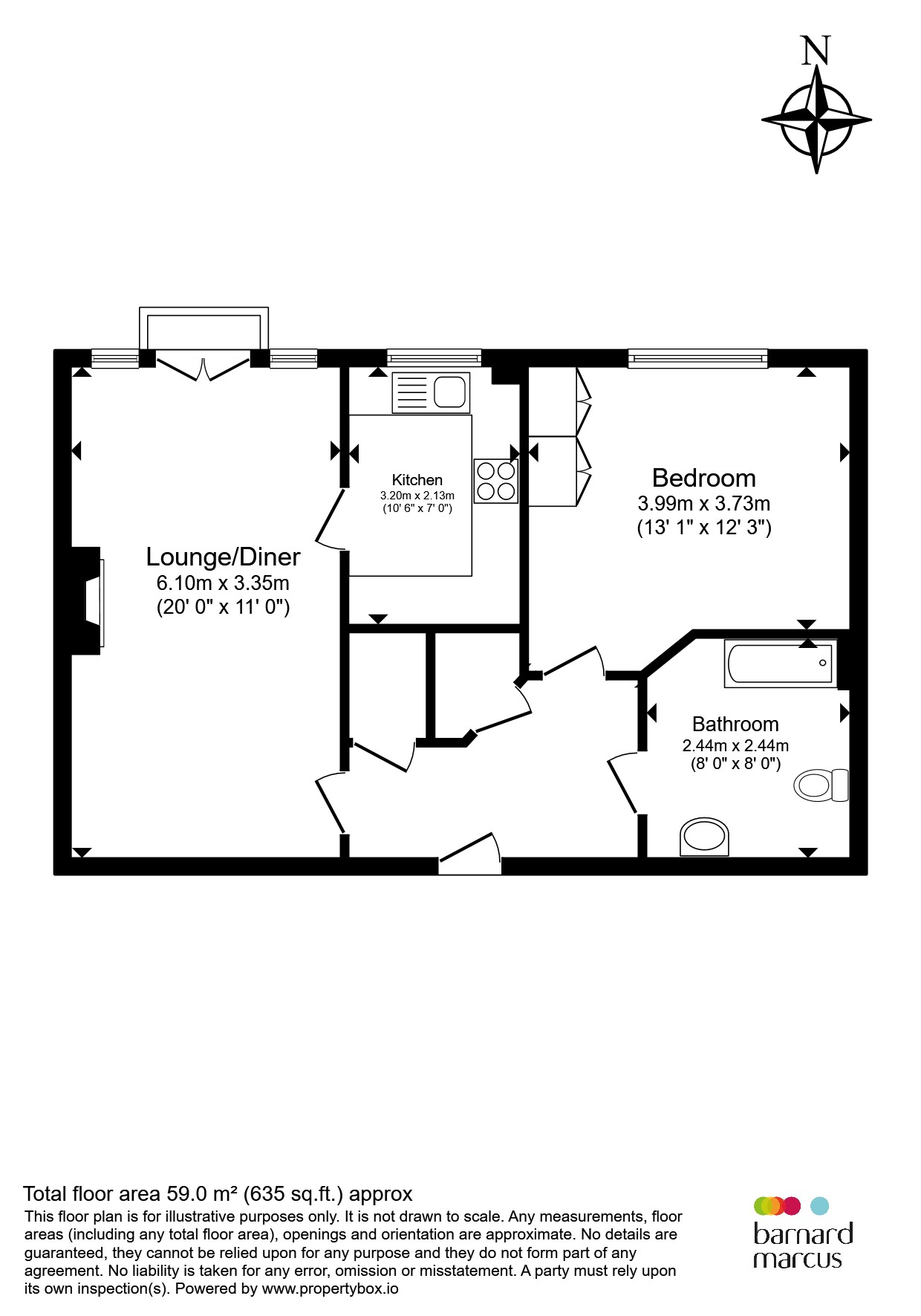 Flat 55, Farthing Court, 33, Langstone Way, London floorplan