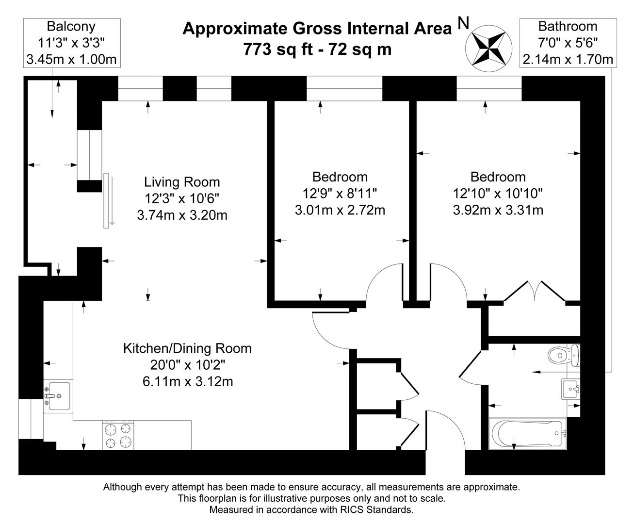 Flat 8, 1, Bishop Path, Weston-Super-Mare floorplan
