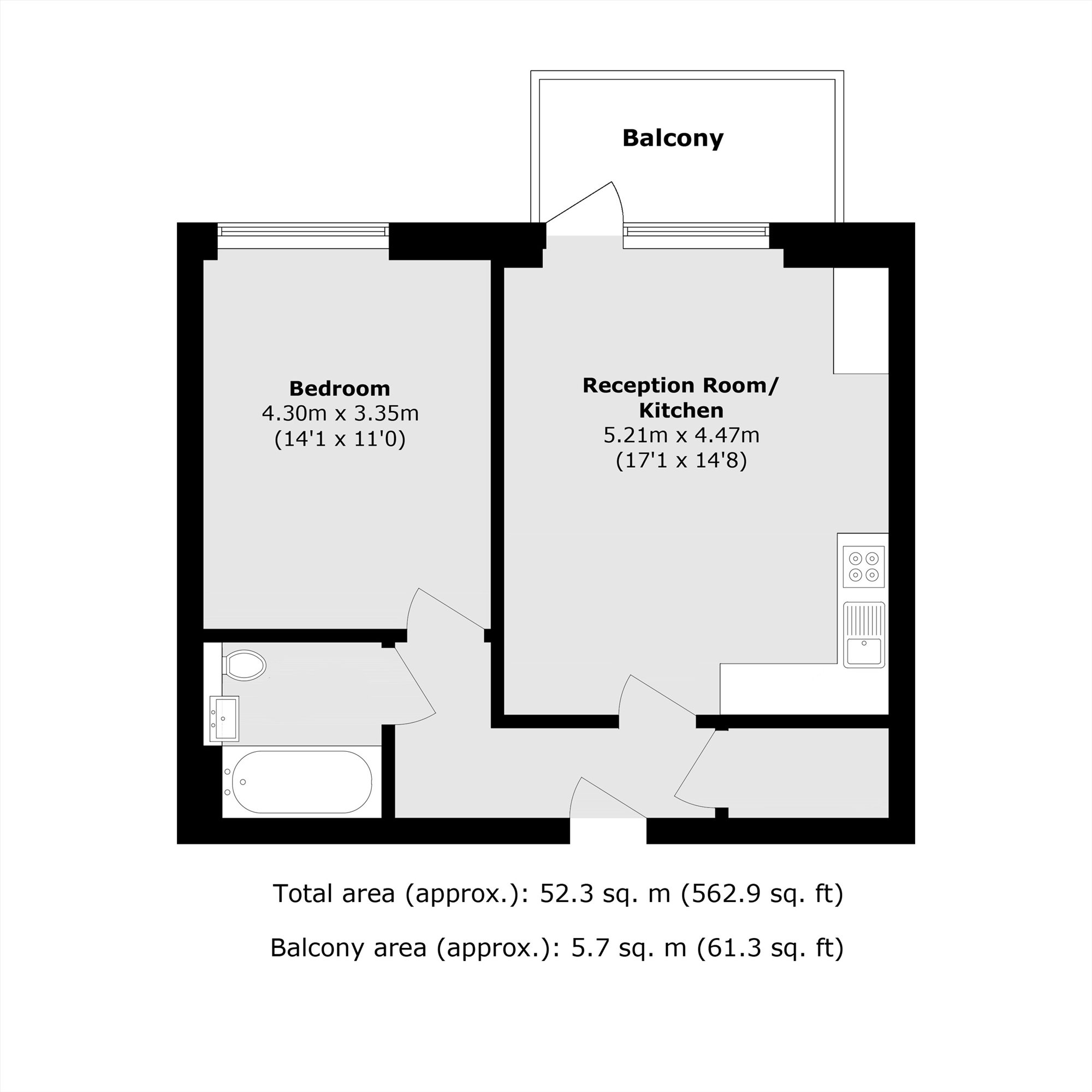 Flat 3 Caledonian Building, 5, Regiment Hill, London floorplan