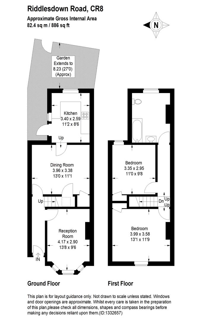 13, Riddlesdown Road, Purley floorplan