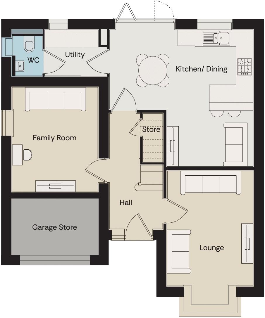Plot 403 Langton with Garage Conversion, Rawcliffe Road, Goole floorplan