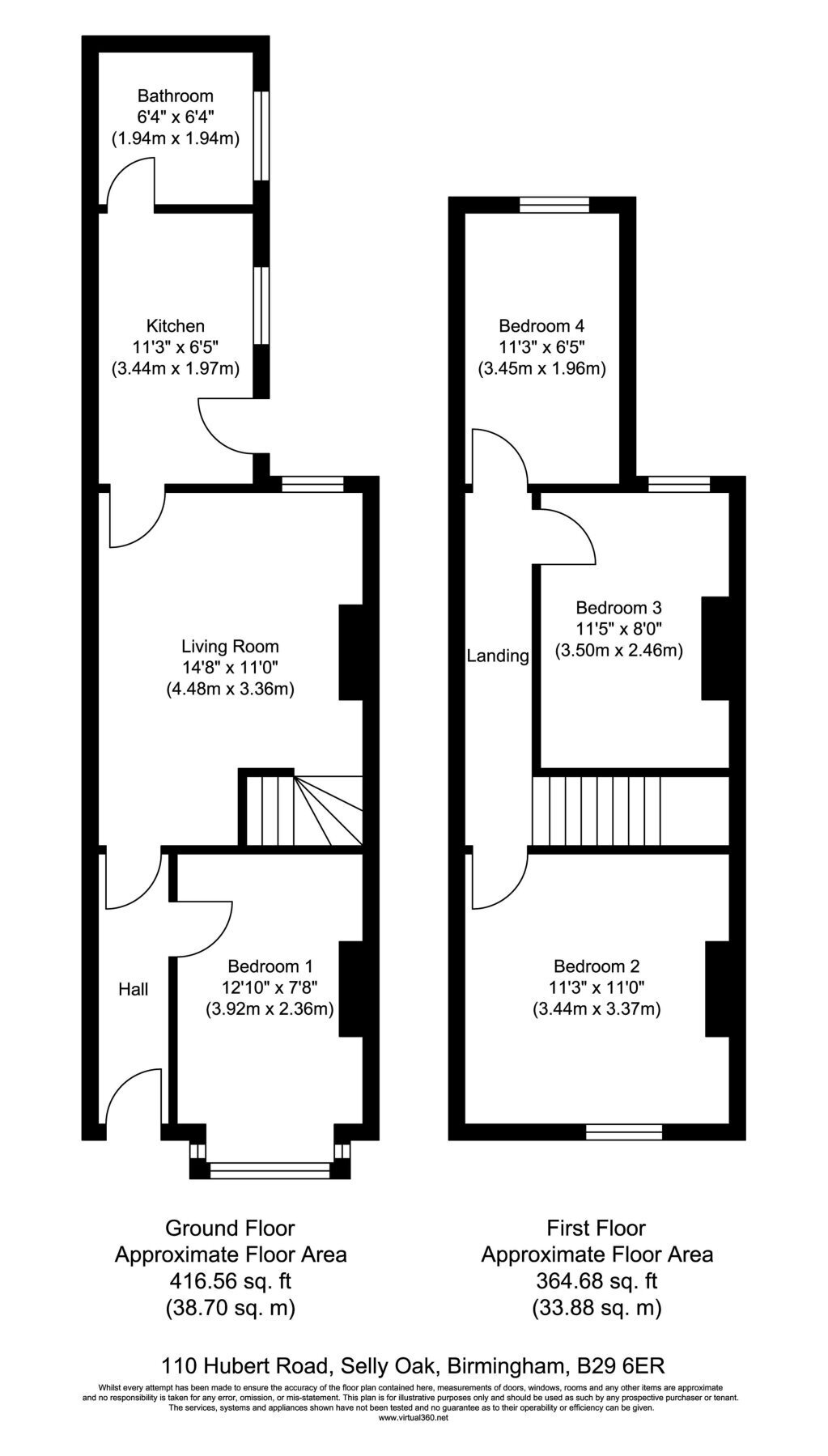 110, Hubert Road, Birmingham floorplan
