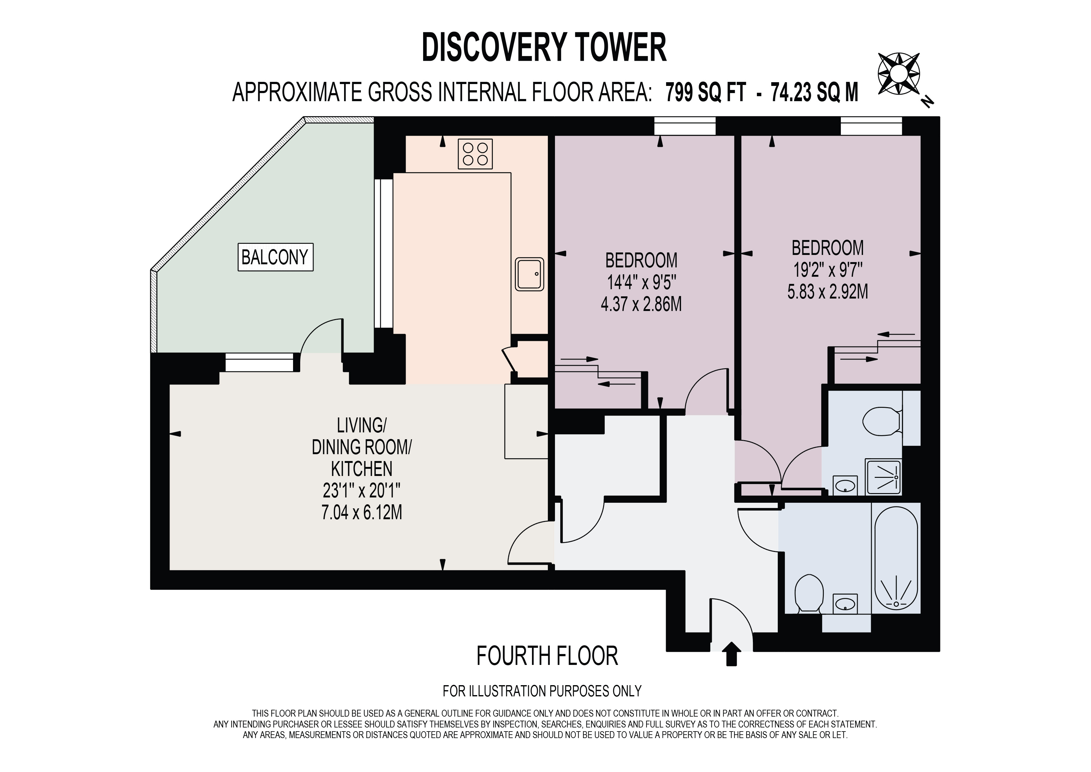 26, Discovery Tower, Canning Town floorplan