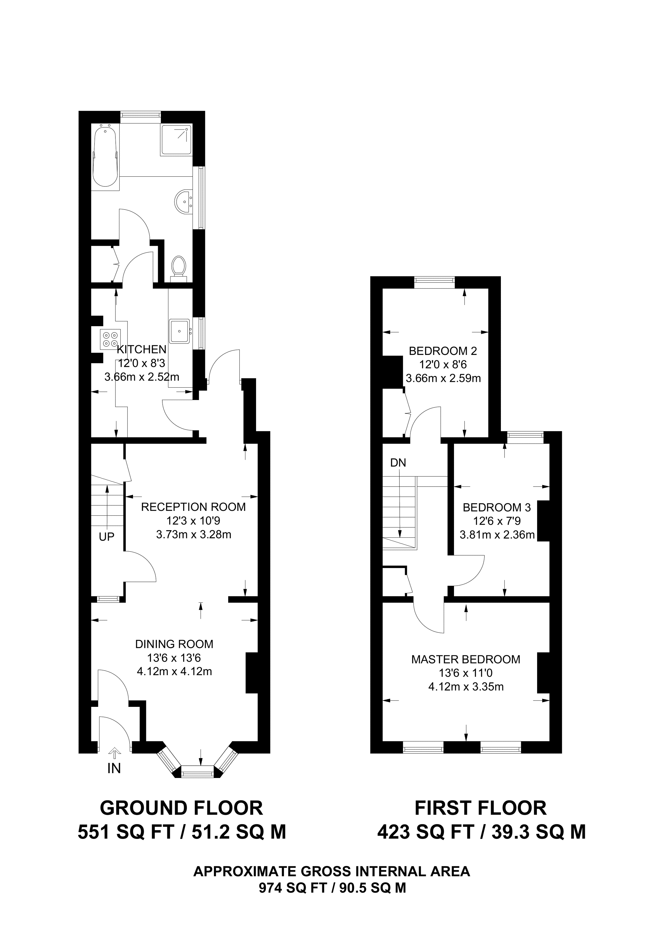 3 Bedrooms Terraced house to rent in Plevna Road, Hampton TW12