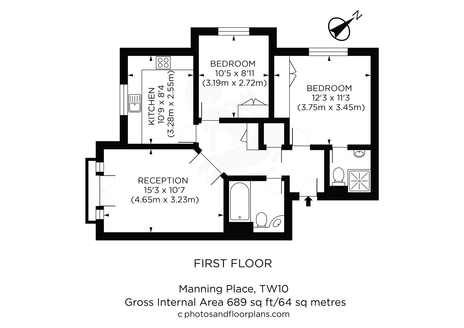 2 Bedrooms Flat for sale in Manning Place, Richmond TW10