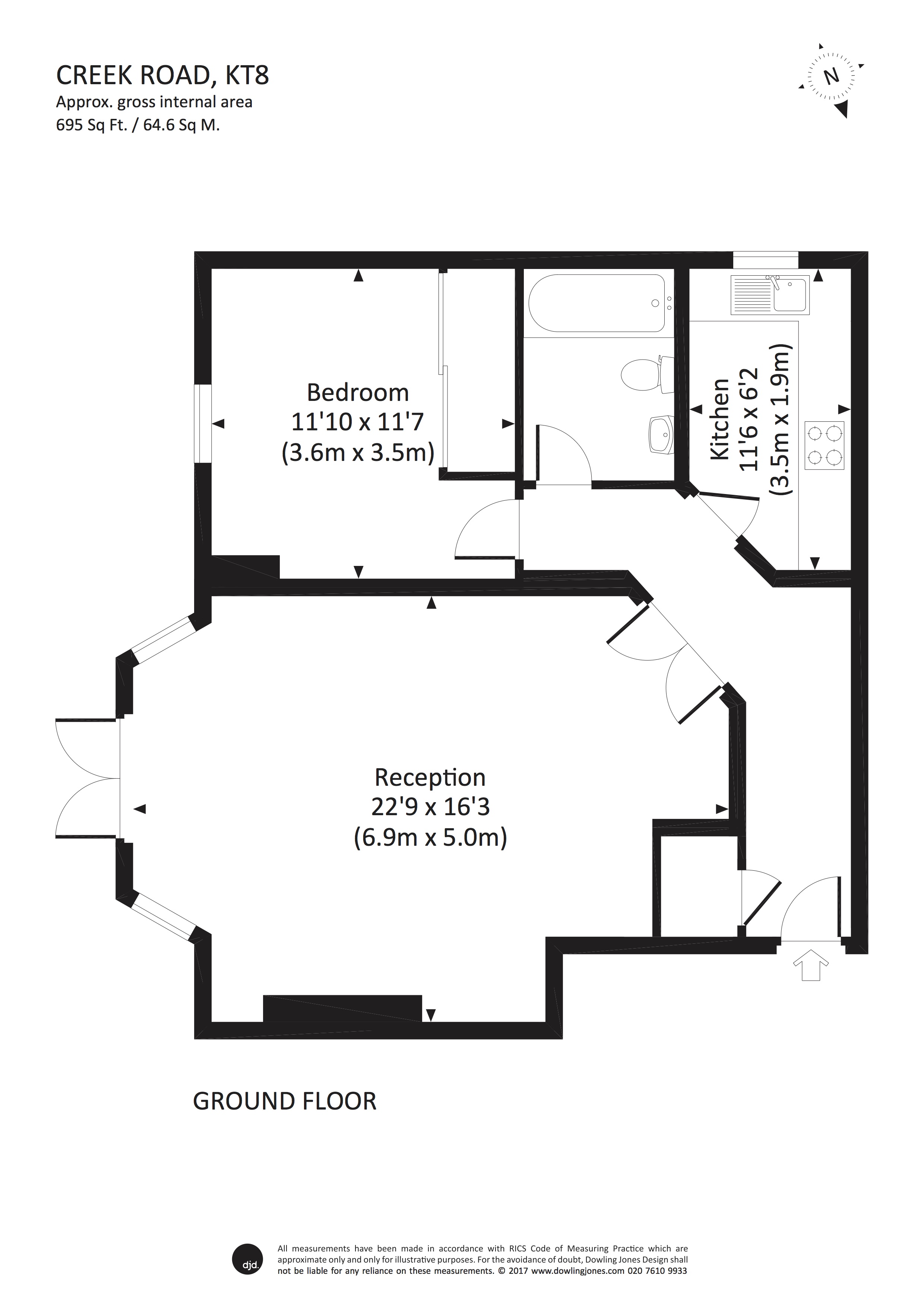 1 Bedrooms Flat to rent in Catherine Howard House, East Molesey KT8