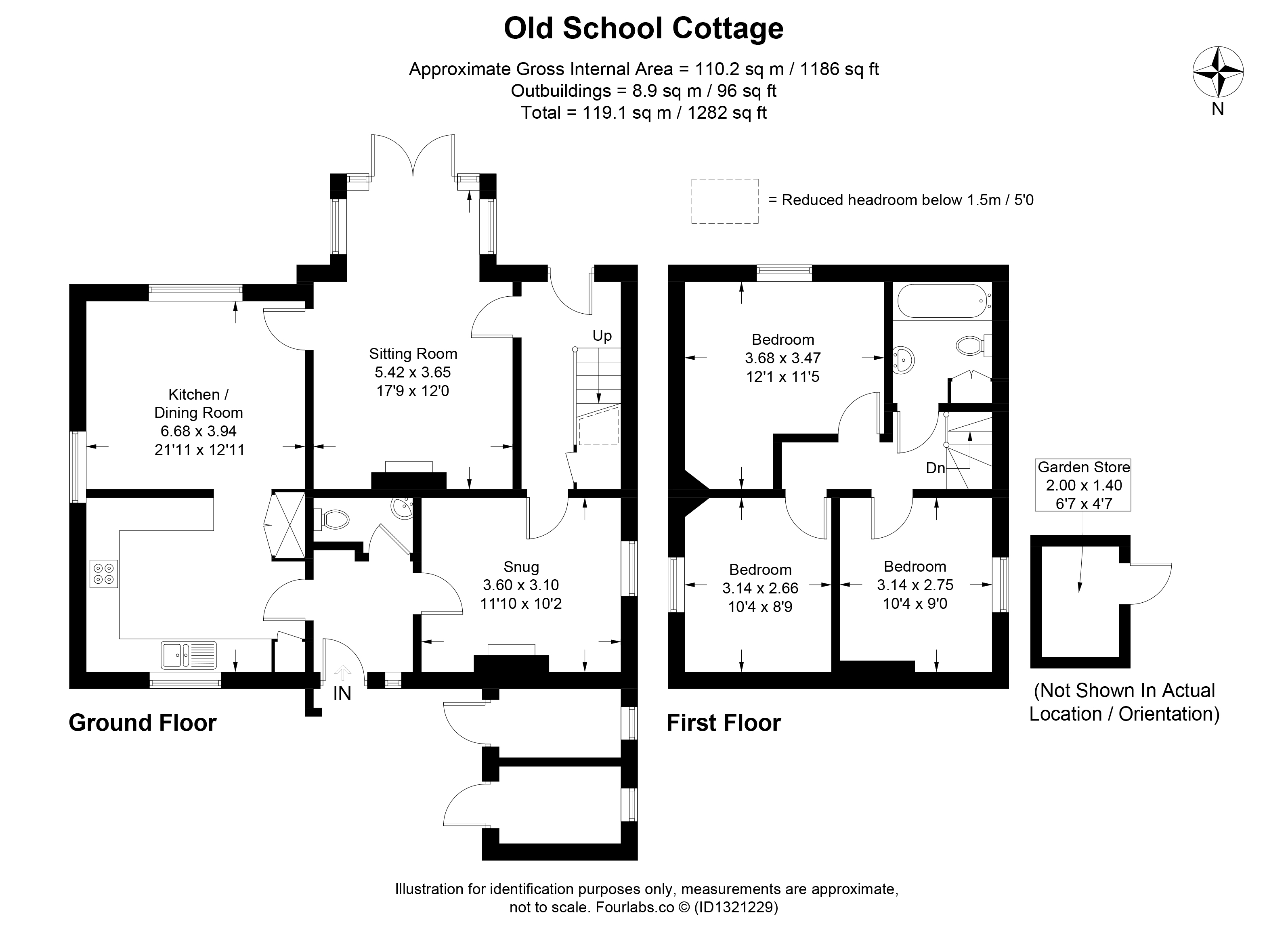 Old School Cottage,, High Street, Broadway floorplan