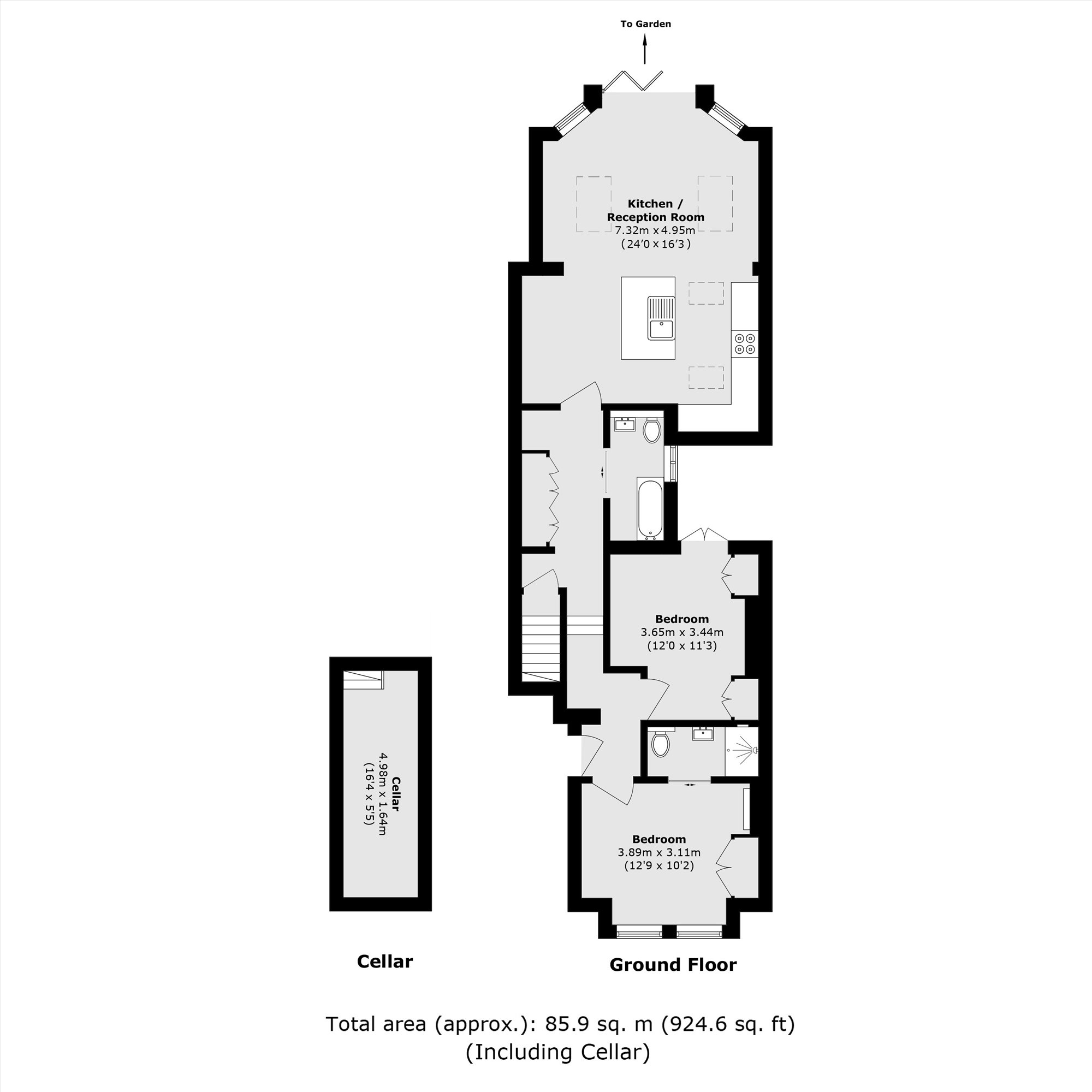 Flat Ground Floor, 64, Mexfield Road, London floorplan