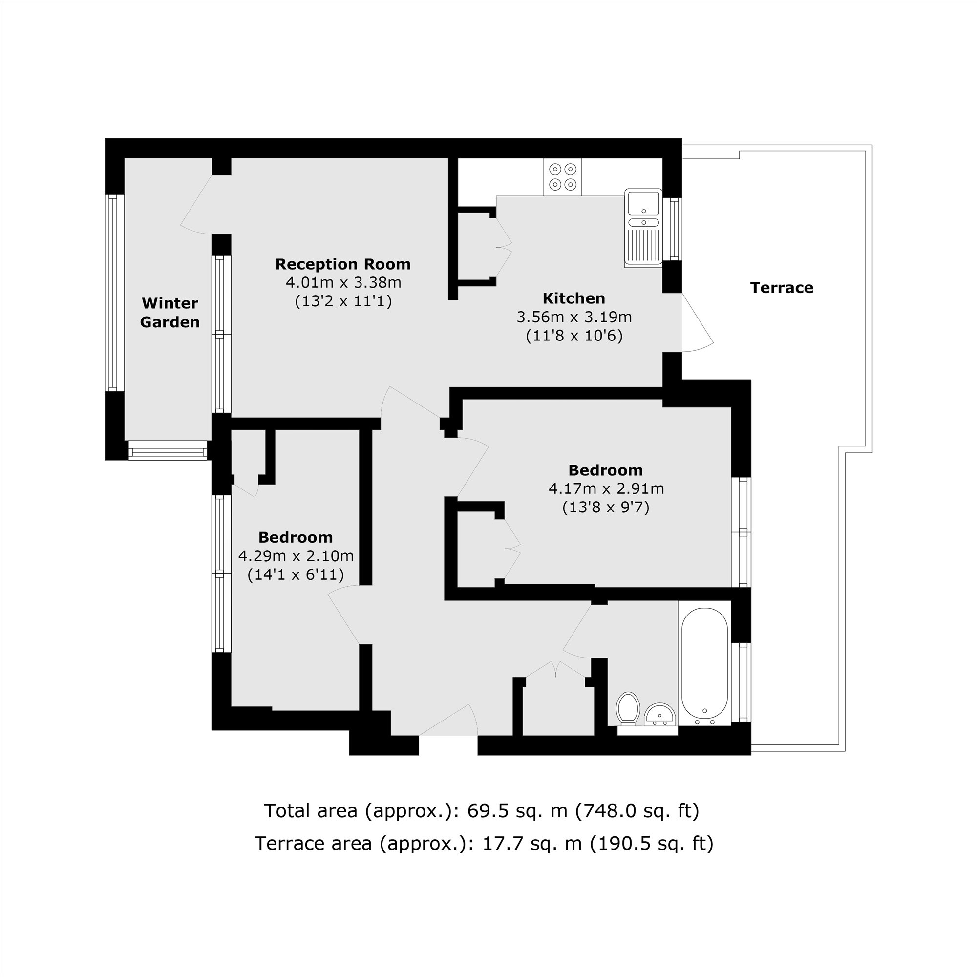 Flat 28, Montmorency House, 109, Station Road, London floorplan