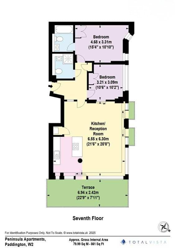 Peninsula Apartments, 4,Flat 701, Praed Street, London floorplan