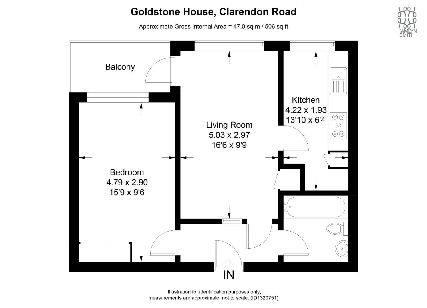 41 Goldstone House, Clarendon Road, Hove floorplan