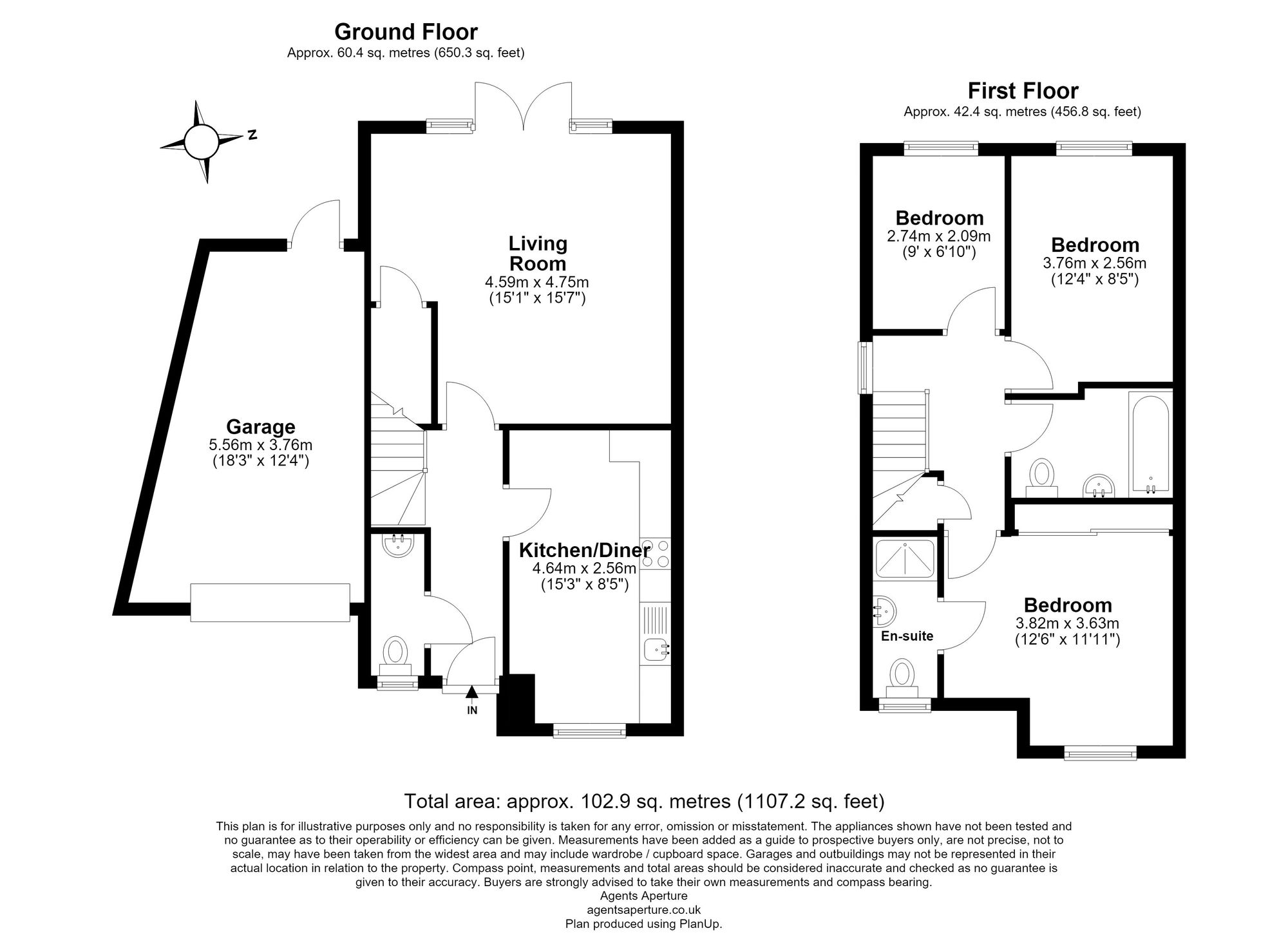9 The Rushes, Aylesford floorplan