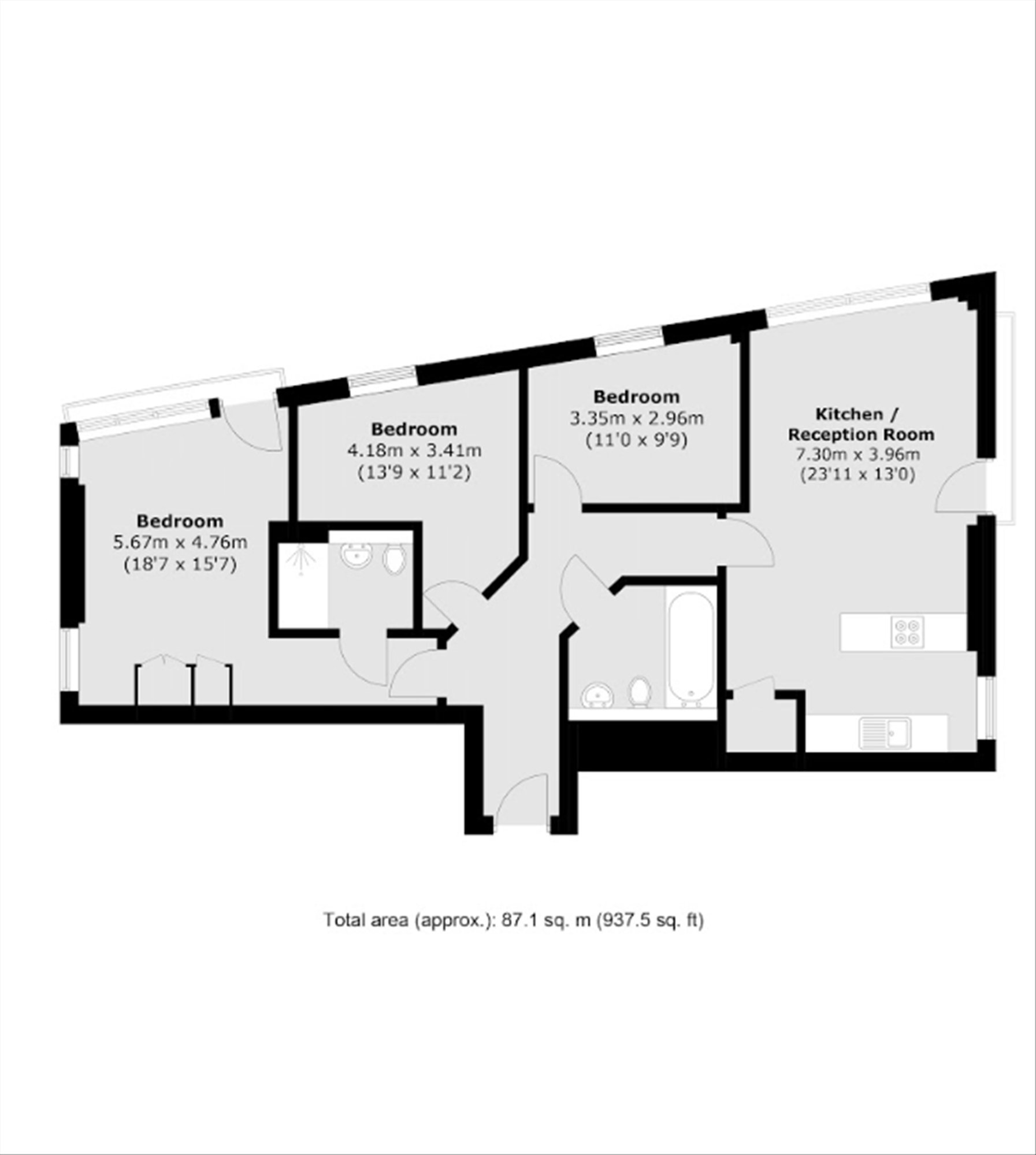 Flat 123, Denison House, 20, Lanterns Way, London floorplan