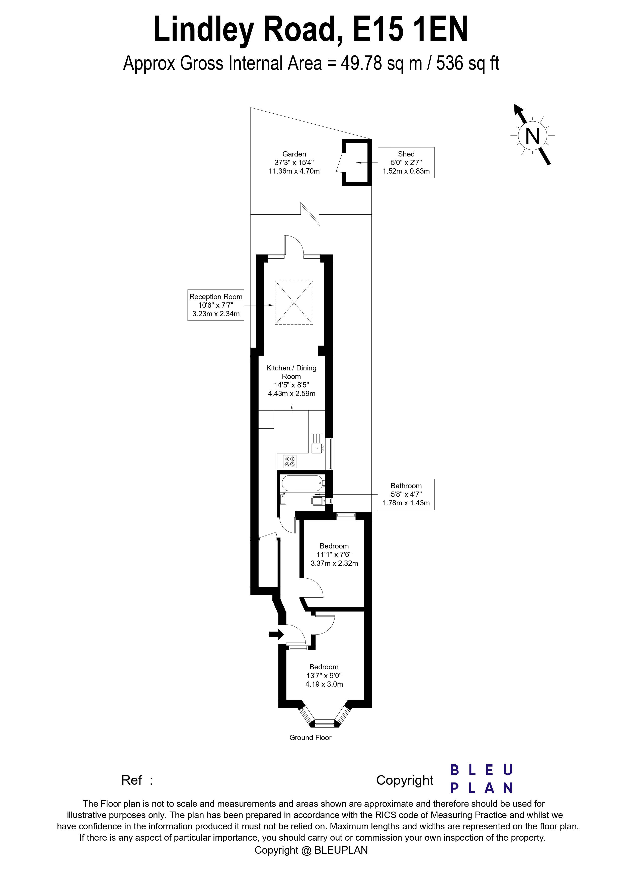 Ground Floor Flat 1, 54, Lindley Road, Leyton floorplan