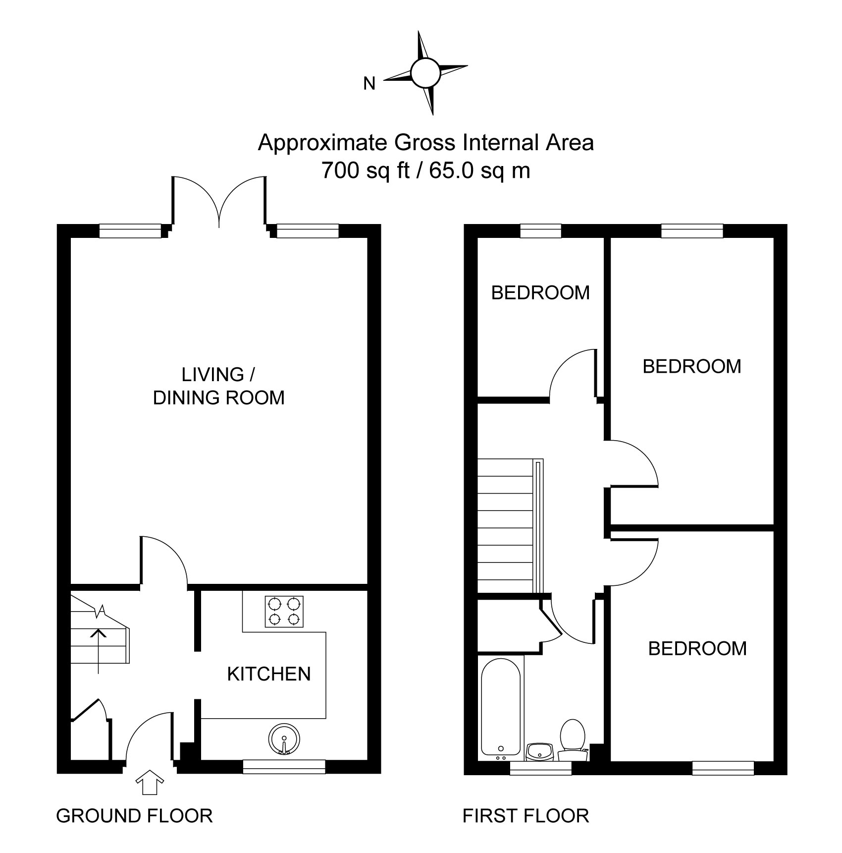 3 Bedrooms Terraced house for sale in Fulham Close, Crawley RH11