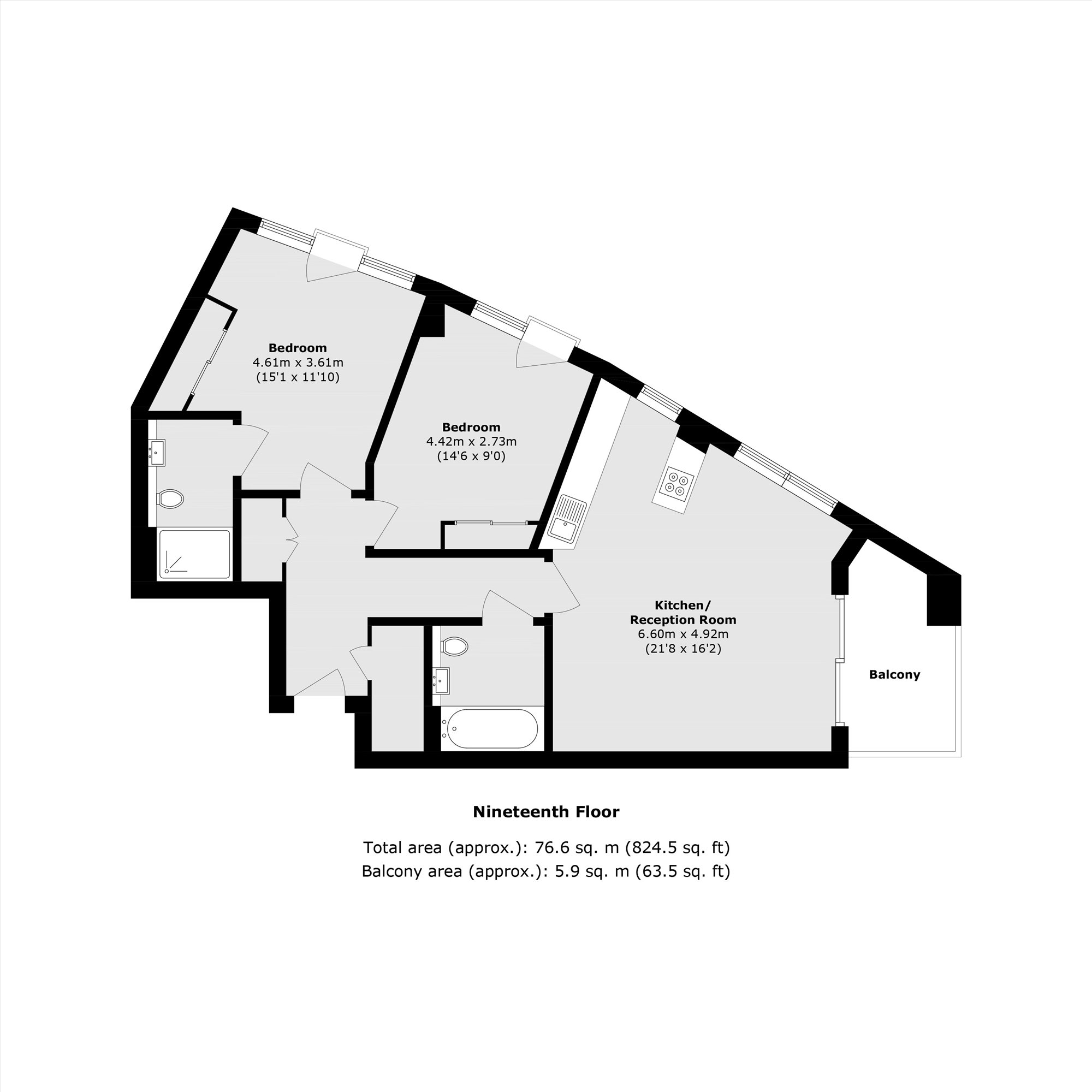 Flat 113, Ontario Point, 28, Surrey Quays Road, London floorplan