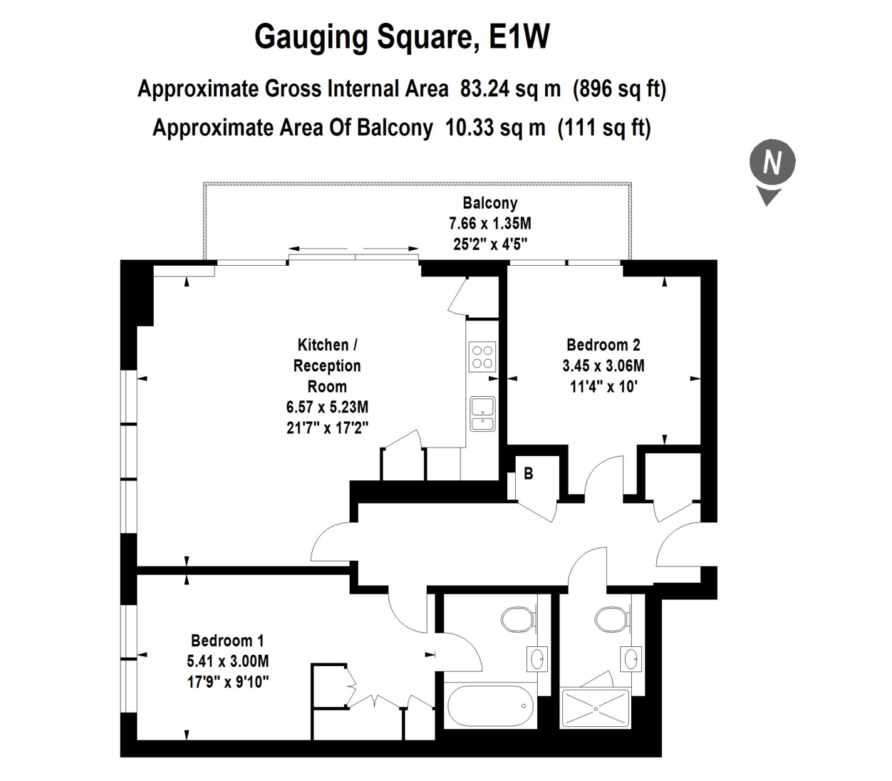 Flat 501, 23 Gauging Square, London floorplan