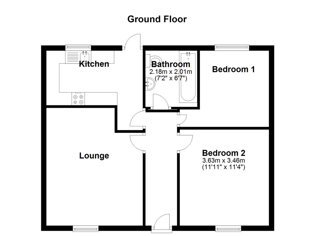 2 Bedrooms Semi-detached bungalow to rent in Apsledene, Gravesend DA12