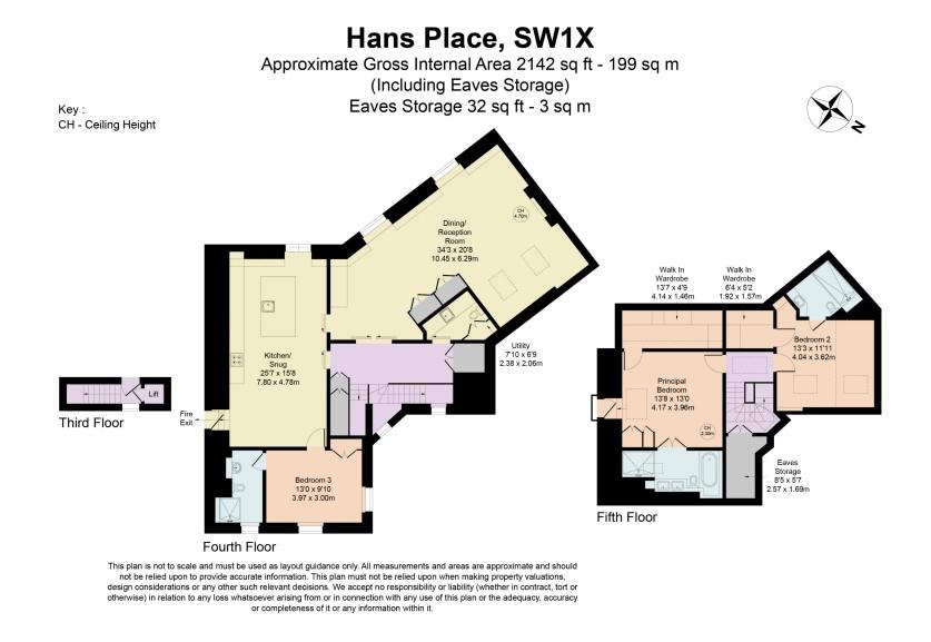 Fourth Floor Flat, 1, Hans Place, London floorplan