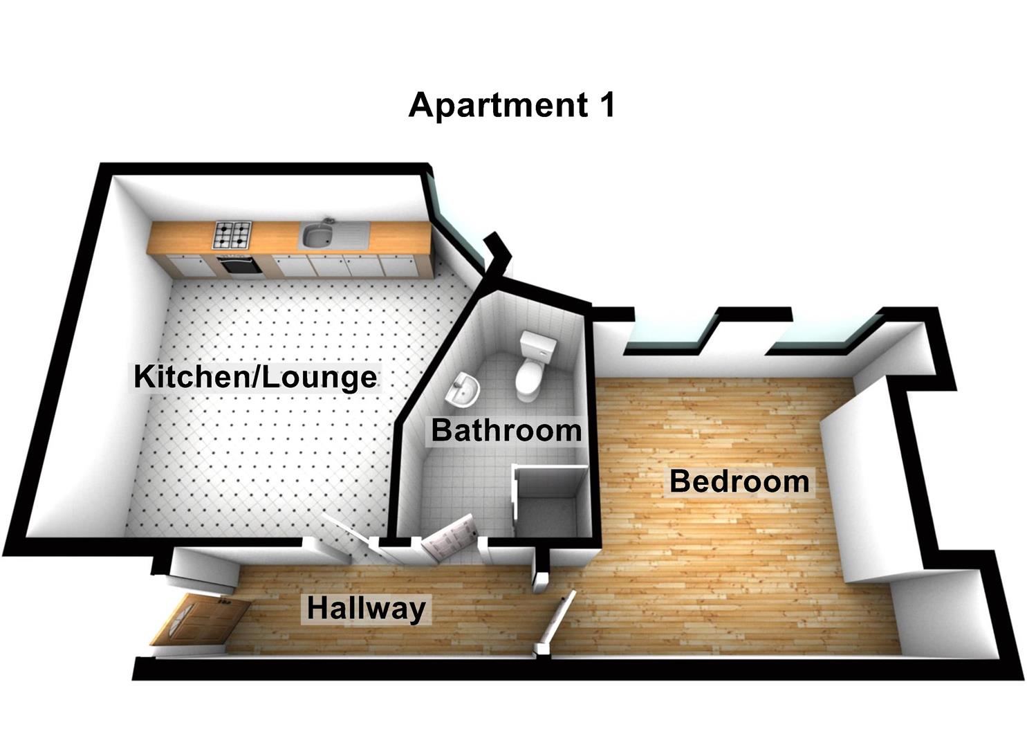 1 Bedrooms Flat to rent in George Street, Halifax HX1
