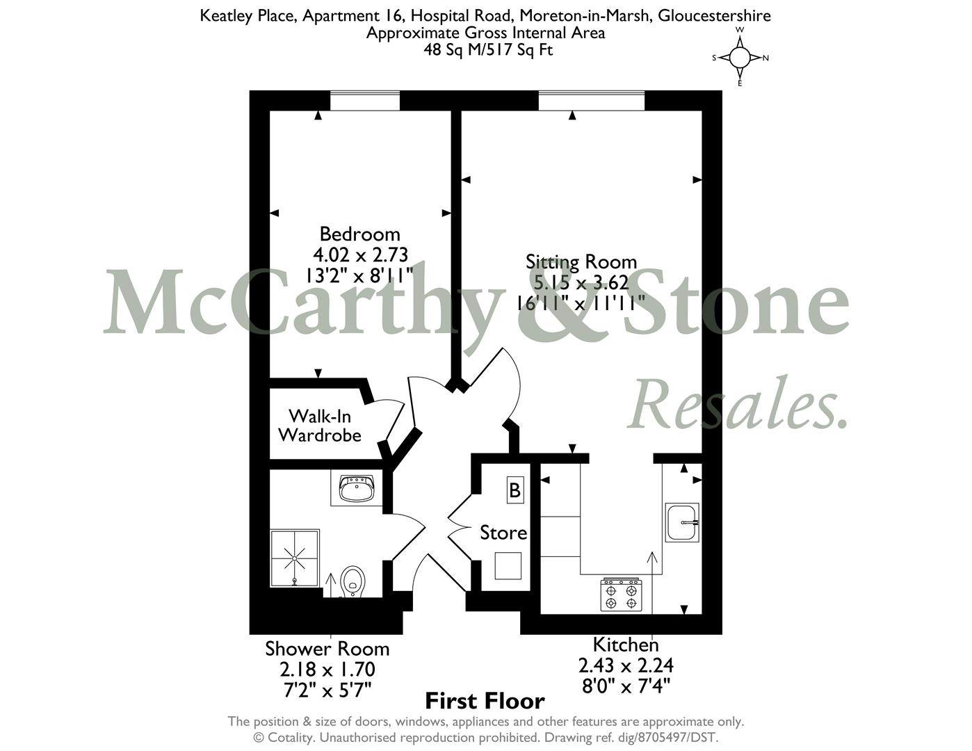 16 Keatley Place, Hospital Road, Moreton-In-Marsh floorplan