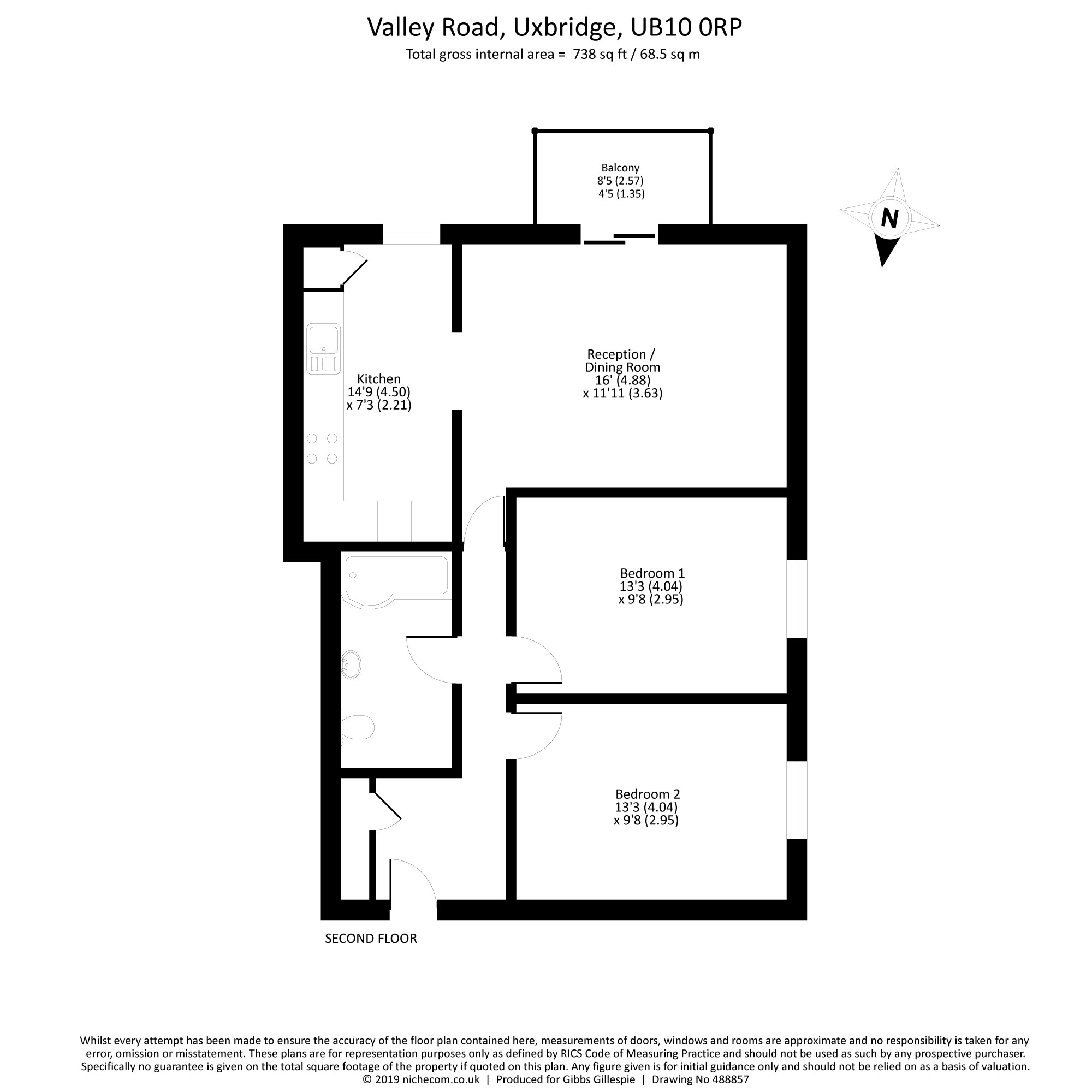 2 Bedrooms Flat for sale in Valley Road, Uxbridge, Middlesex UB10