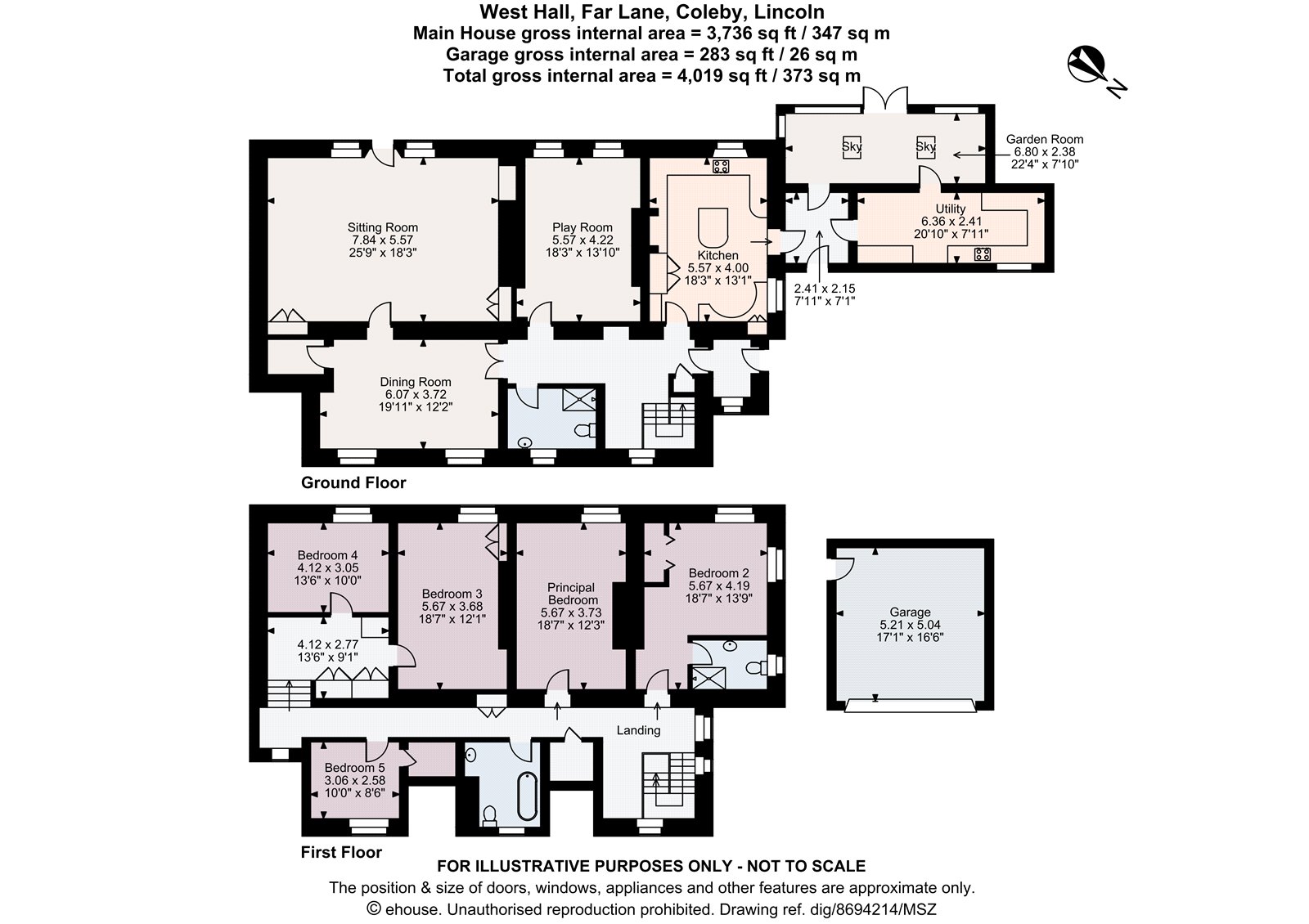 West Hall, Coleby floorplan